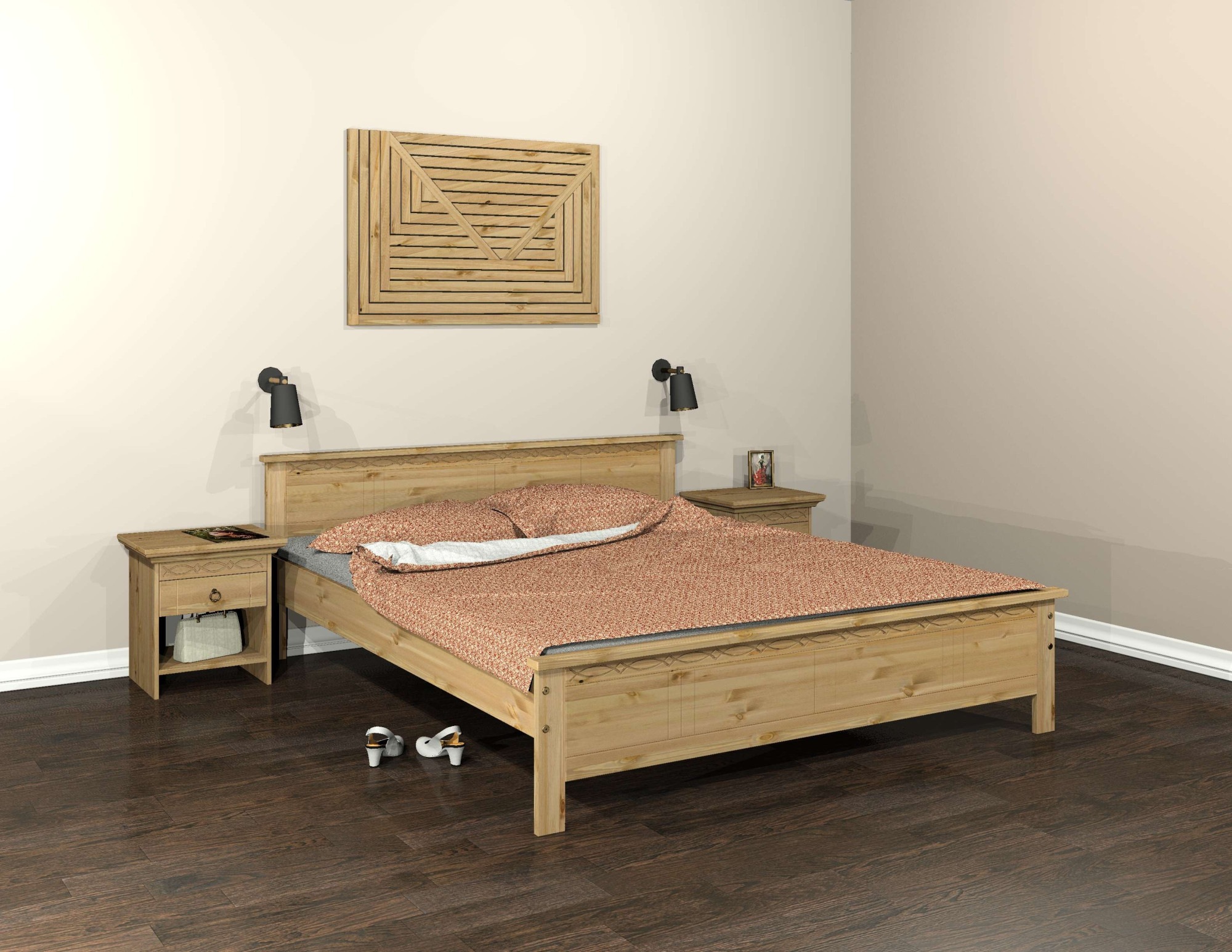 Home affaire Massivholzbett "Indra, TOPSELLER, Landhausstil, edles Design,z günstig online kaufen