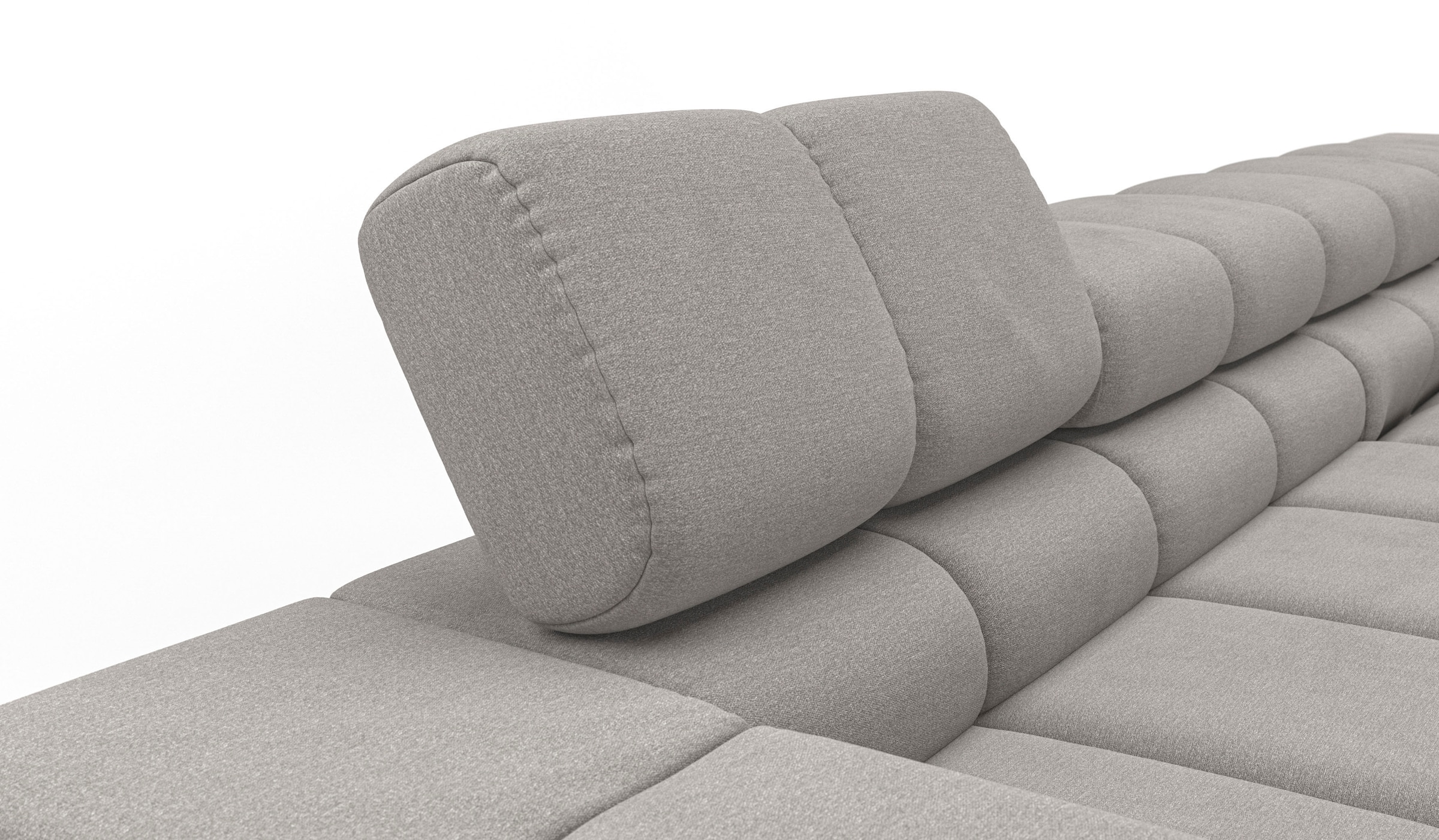 INOSIGN Ecksofa »Ancona New, wahlweise motorische Sitztiefenverstellung, auch in Cord«, feine Steppung, mit Kopfteilverstellung, 3 Zierkissen, L-Form