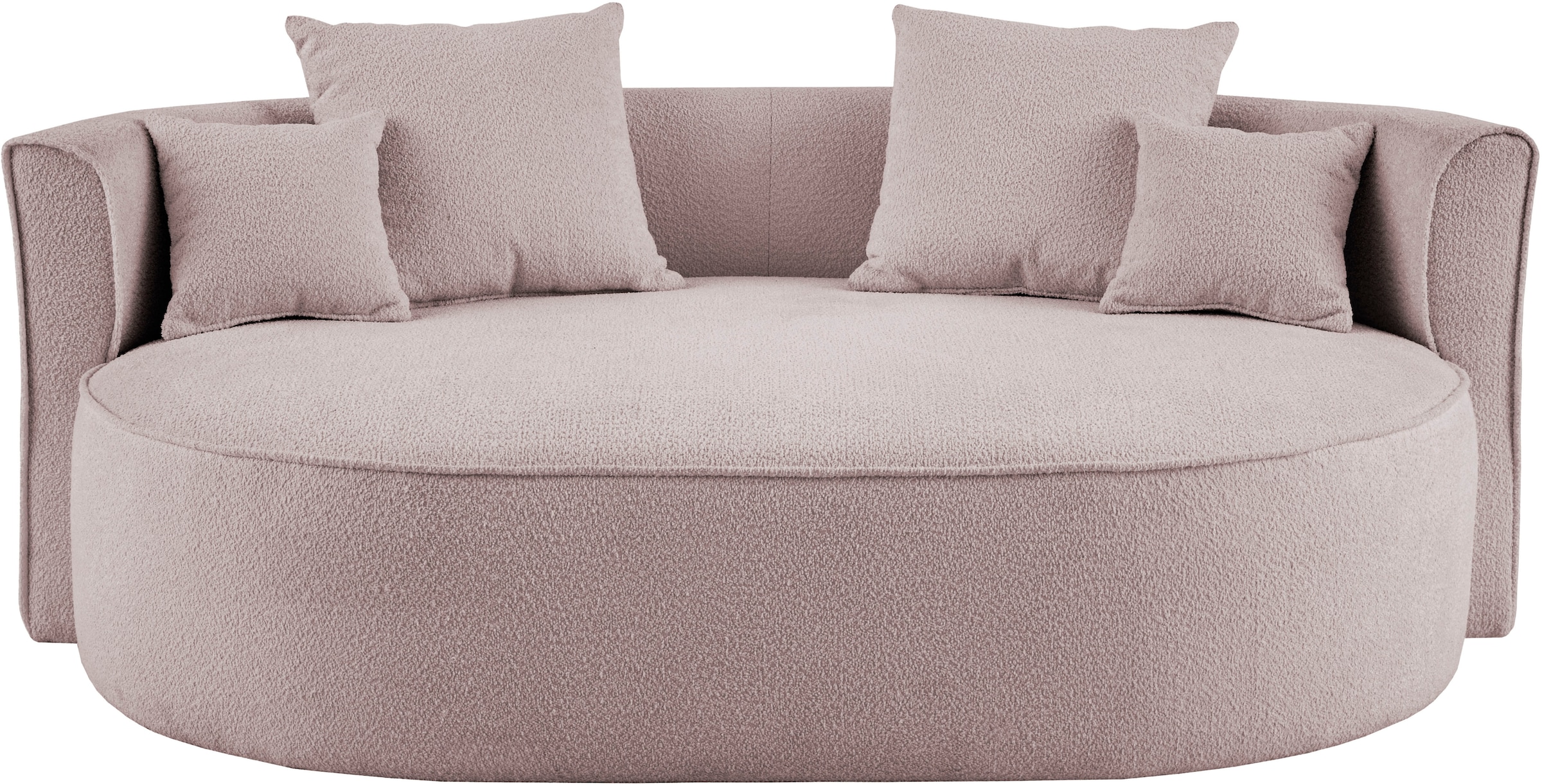 LeGer Home by Lena Gercke 2,5-Sitzer »ISALIE, rundes Loungesofa, mit Kissen, perfekt gepolstert«, moderne Stoffe, mit 4 Zierkissen, extra große Sitzfläche