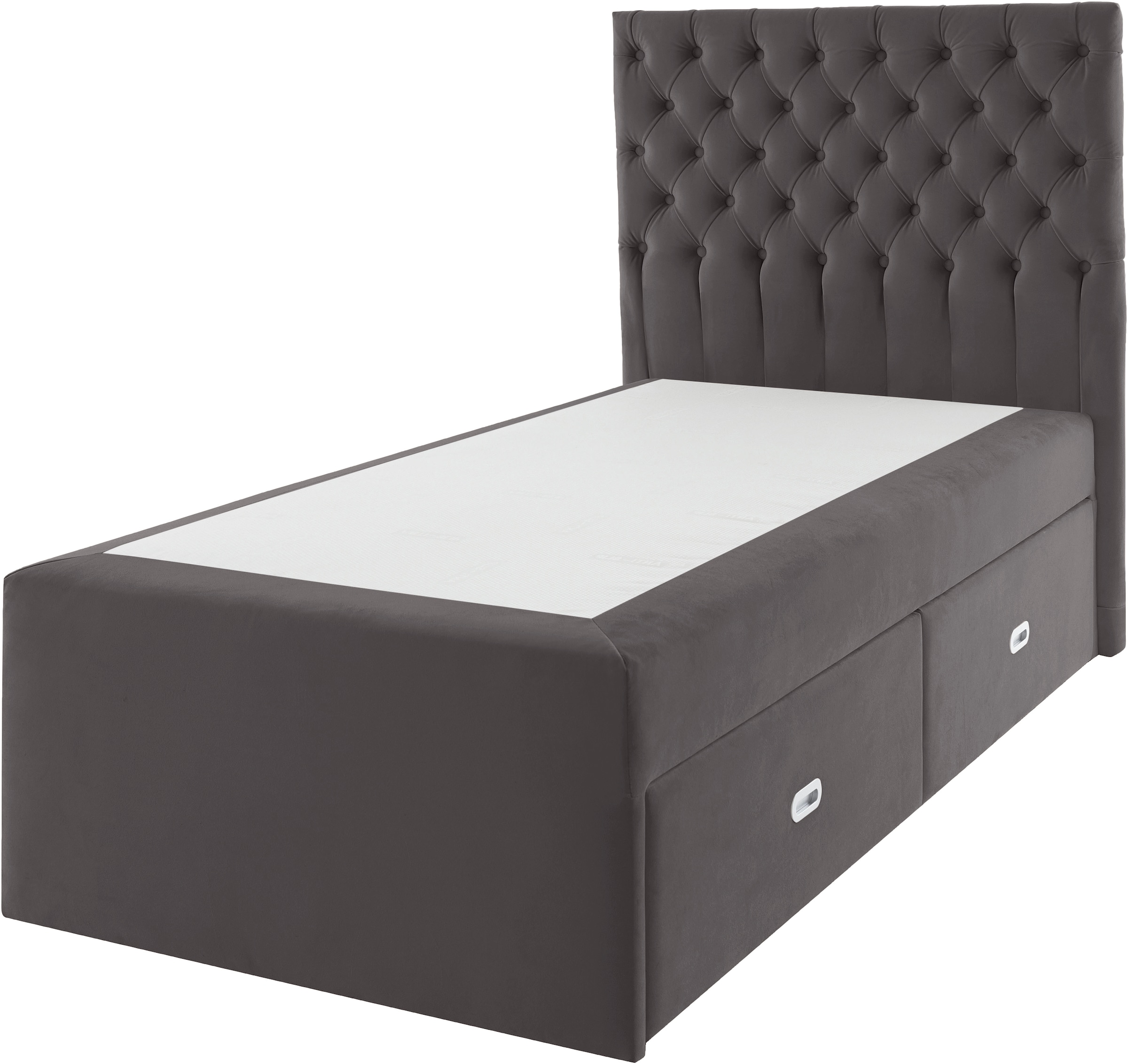 Home affaire Polsterbett »Boxbett Alvi mit Schubladen, Taschen-Federkernmatratze« wahlweise Härtegrad der Matratze H2/H3/H4