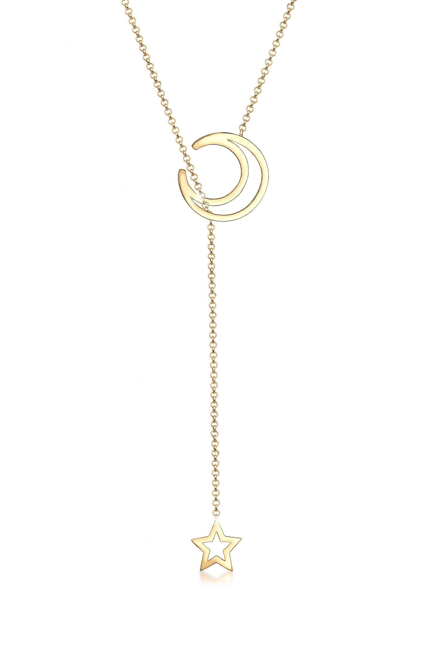 Elli Collierkettchen »Y-Kette Halbmond Stern Astro 925 Sterling Silber«