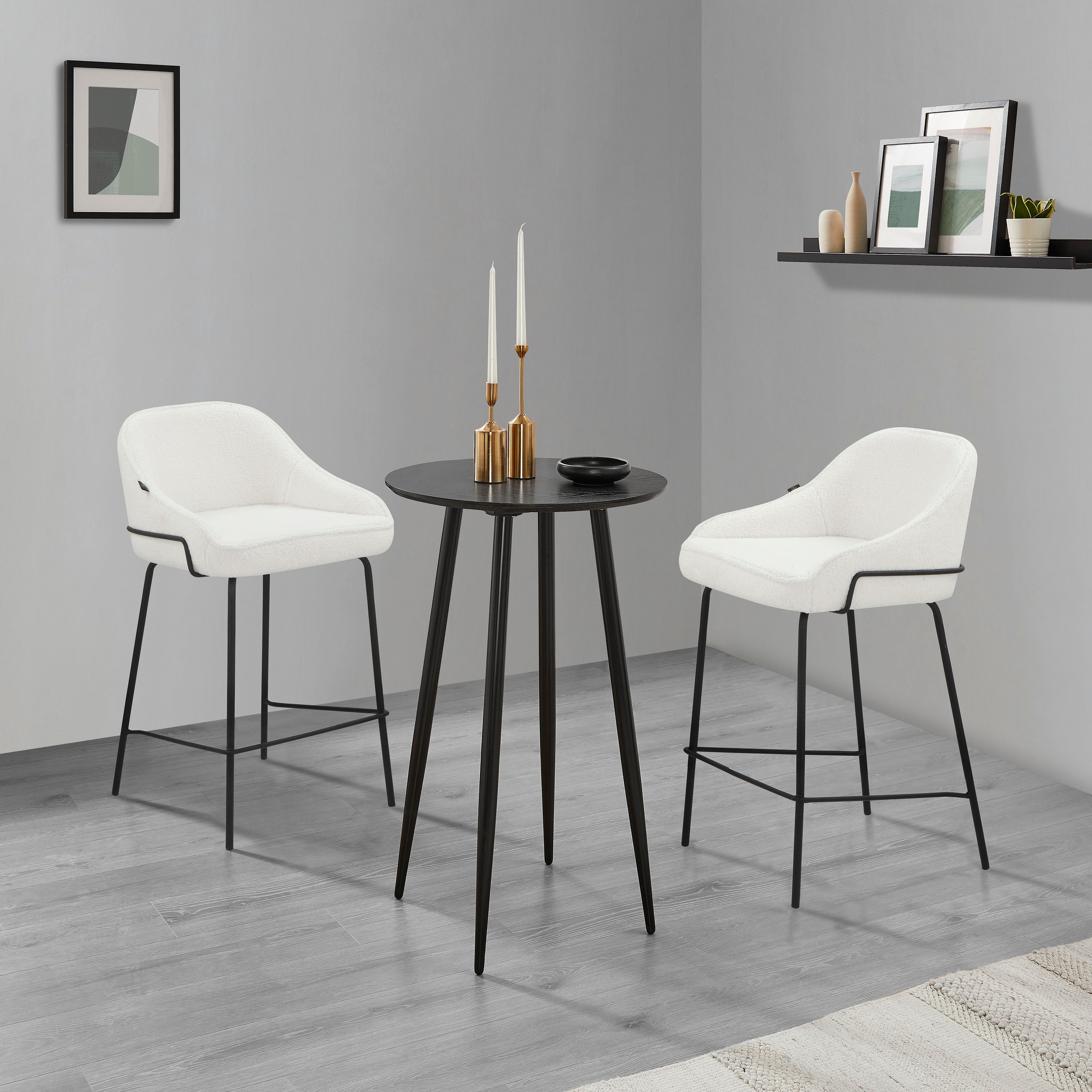 Leonique 4-Fußstuhl »Puant«, 2 St., Struktur, mit Stoff aus Polyester/recyceltem Polyester, Sitzhöhe 65 cm