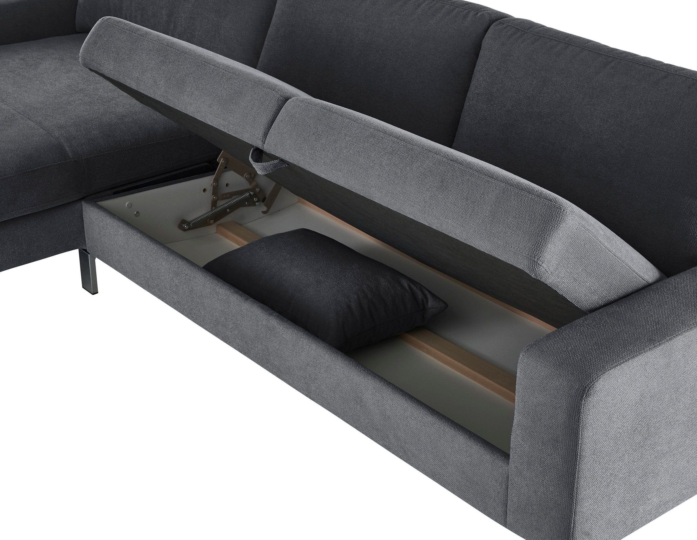 3C Candy Ecksofa »Lecce, wahlweise PUR-Schaumstoff oder Tonnentaschenfederkern«, Bett im 2,5-Sitzer, teilmotorische Schlaffunktion im Longchair, L-Form