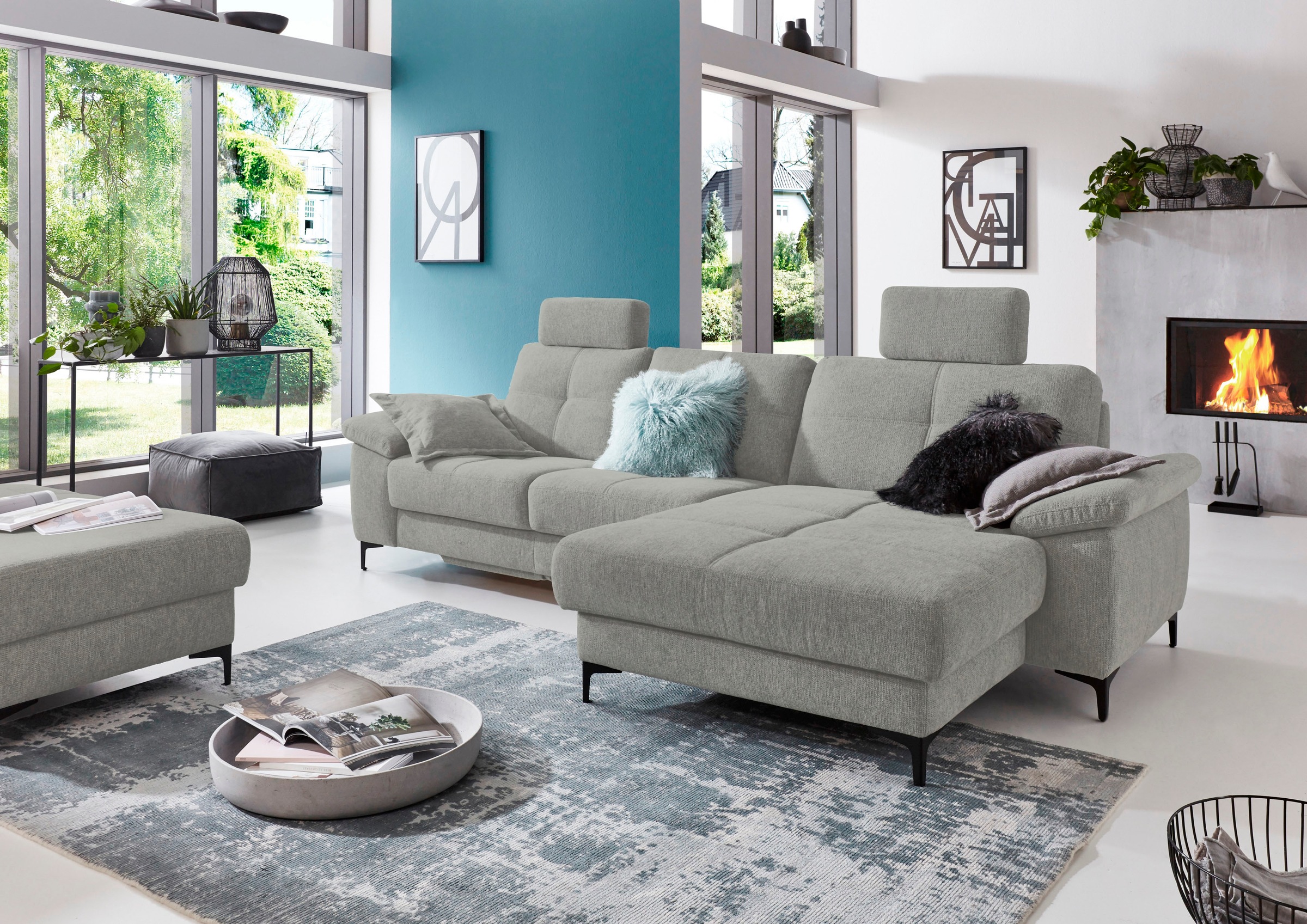 3C Carina Ecksofa »Burnaby L-Form«, 2 Kopfstützen, optional mit Schlaf- und günstig online kaufen