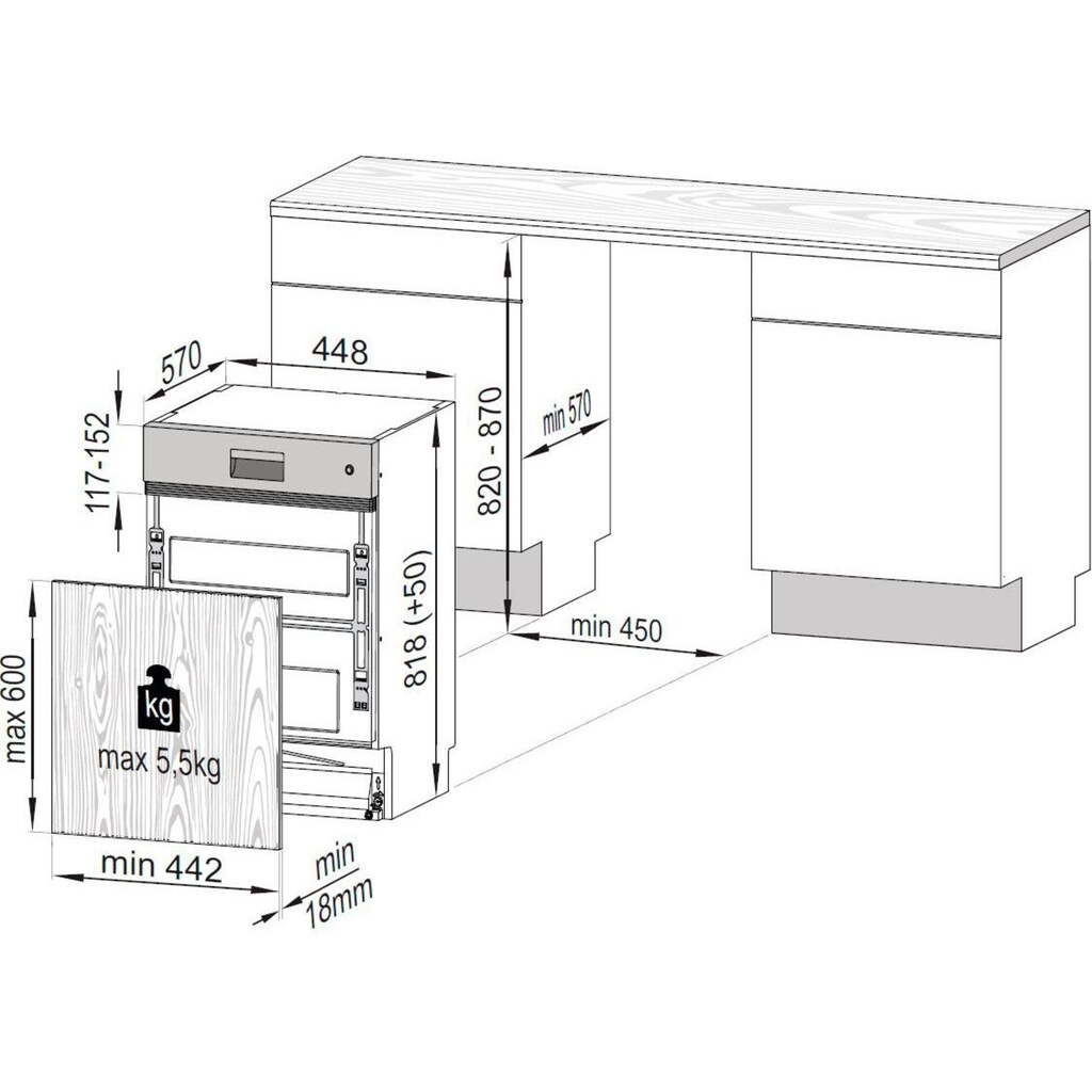 BEKO teilintegrierbarer Geschirrspüler »DSS05011X«, DSS05011X, 10 Maßgedecke, mit Kontrollanzeige