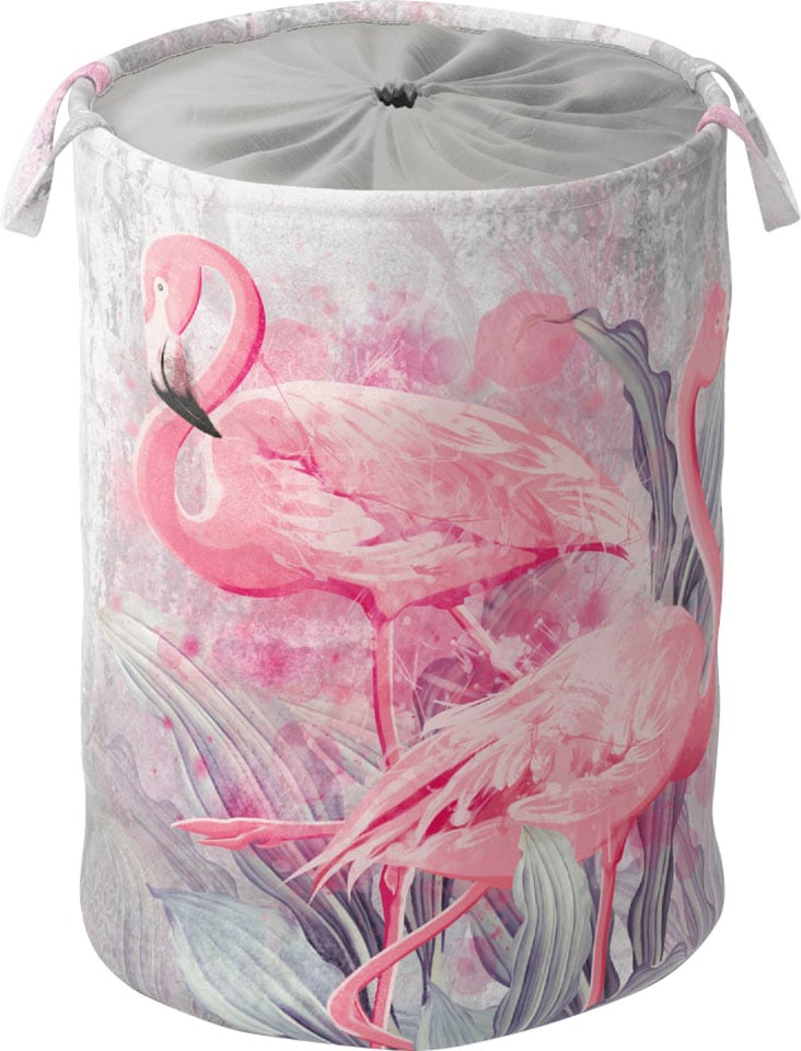 Sanilo Wäschekorb »Flamingo«, kräftige Farben, Deckel samtweiche kaufen Oberfläche, mit online