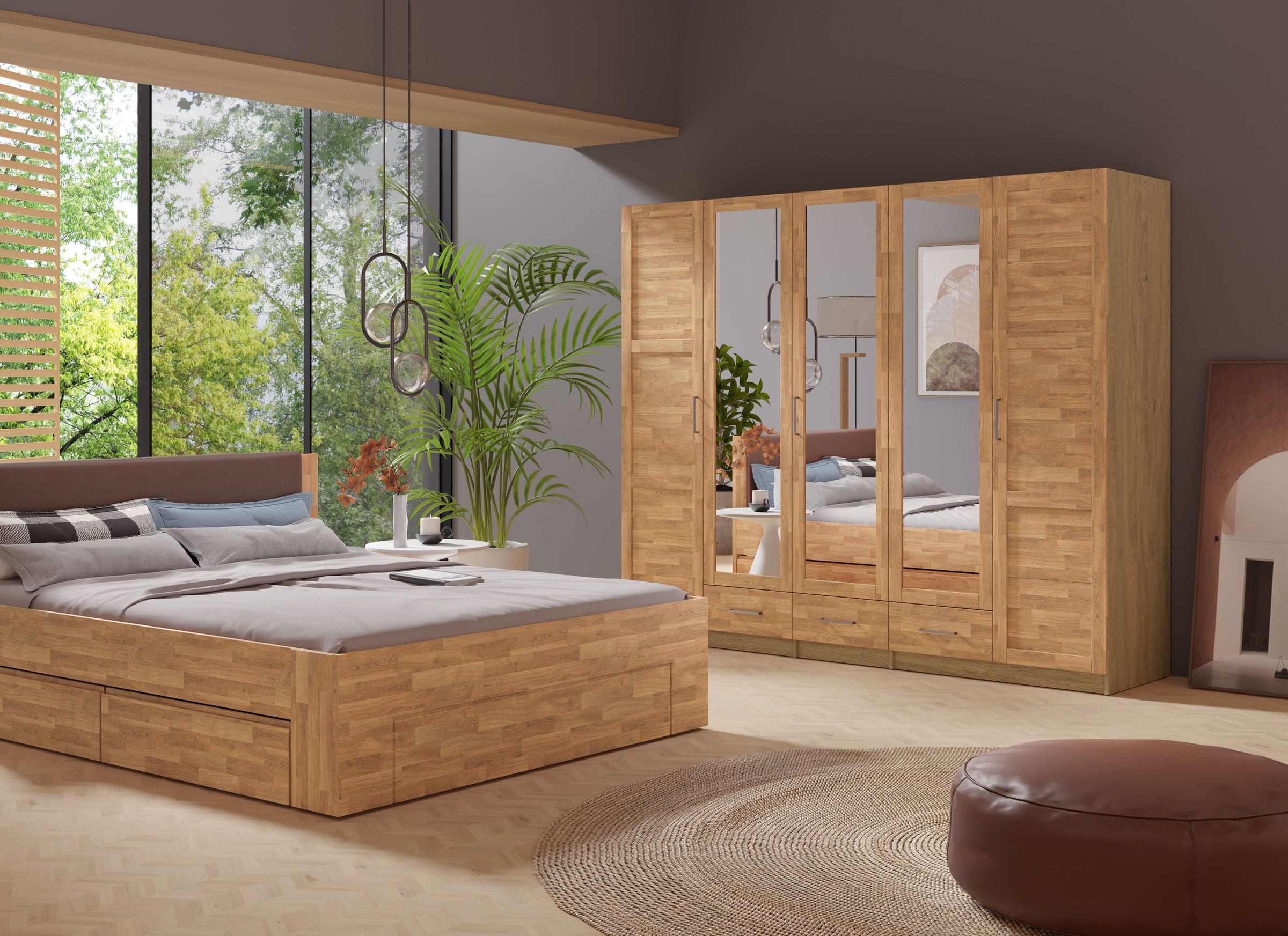 Home affaire Kleiderschrank »Sabrina, natürlicher Landhausstil, mit Innenau günstig online kaufen