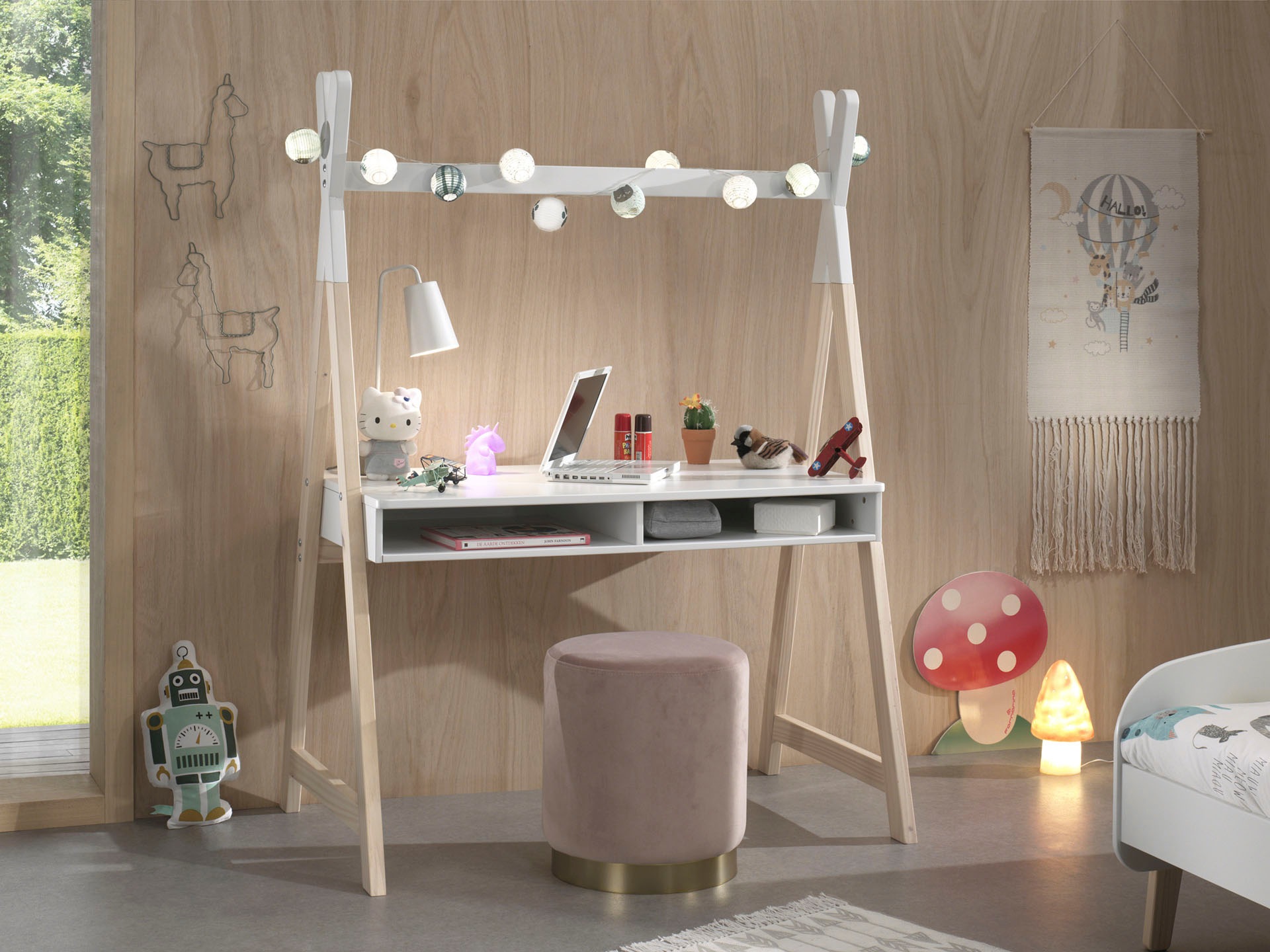 Vipack Schreibtisch »Kiddy«, (Made in Europe), Ausgefallene Tipi Optik für günstig online kaufen
