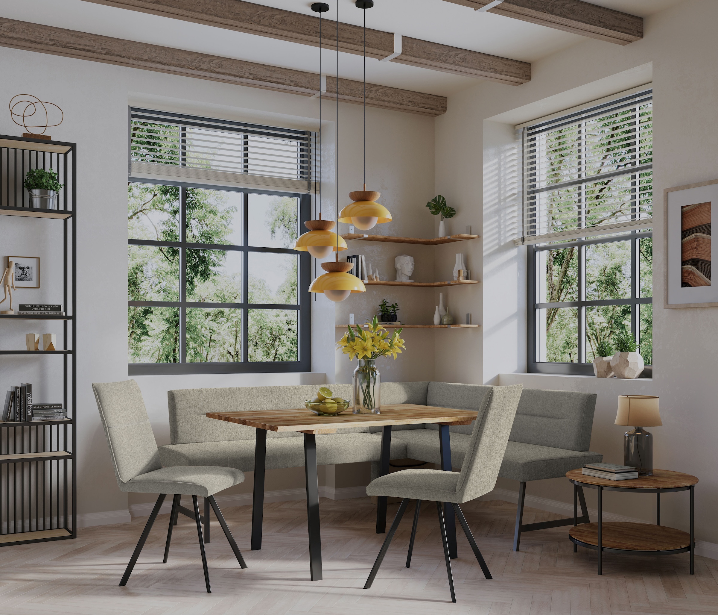 Home affaire Eckbankgruppe »Sava« Set, 4 Stk. tlg. Eckbank mit Wellenfederu günstig online kaufen