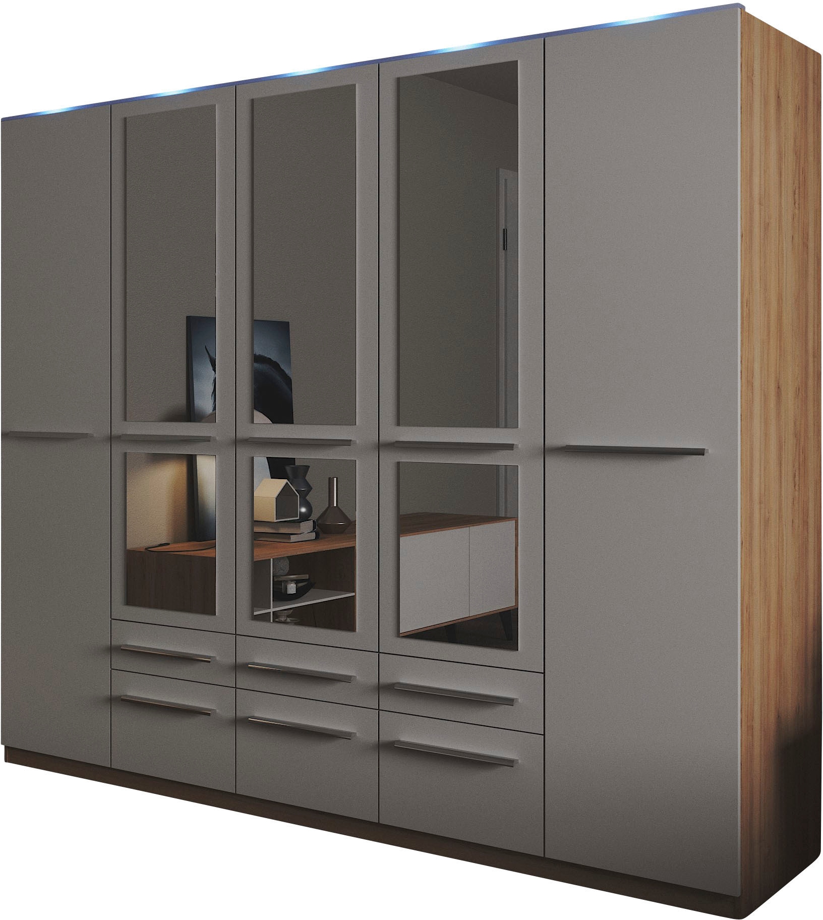 priess Kleiderschrank »Schrank Garderobe Wäscheschrank Barcelona in 5 Breiten«, viel Stauraum, geräumige Schubkästen, mit Spiegel, MADE IN GERMANY