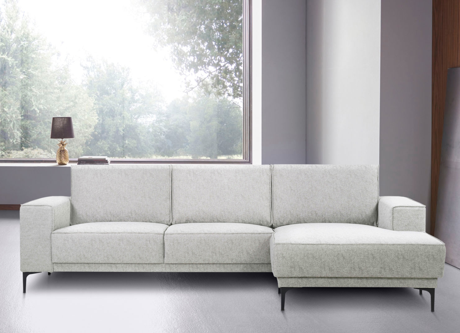 Places of Style Ecksofa »Polsterecke Oland, Struktur, Flachgewebe, Luxus-Mi günstig online kaufen