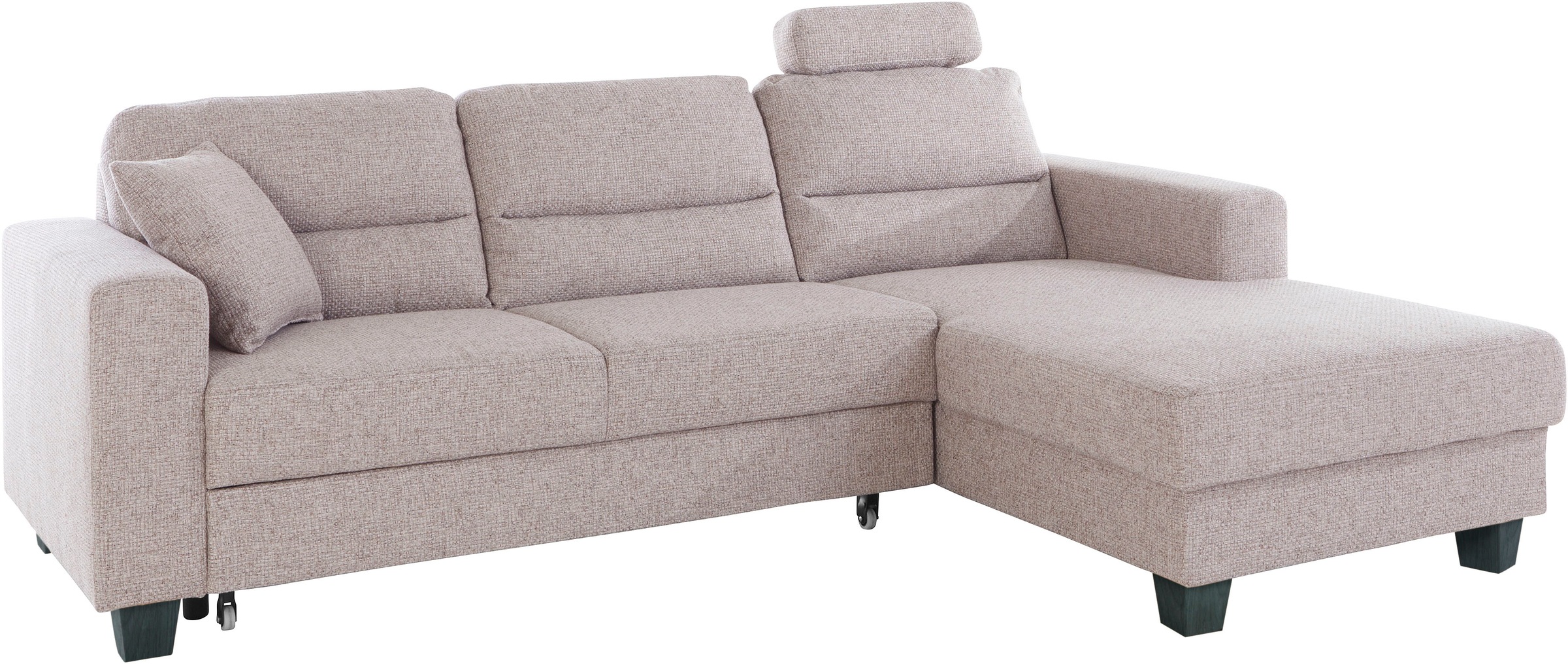 TRENDMANUFAKTUR Ecksofa »Chamber, zeitlos und modern, bequem mit hohem Sitzkomfort, L-Form«, inklusive einer Kopfstütze, wahlweise mit Schlaffunktion