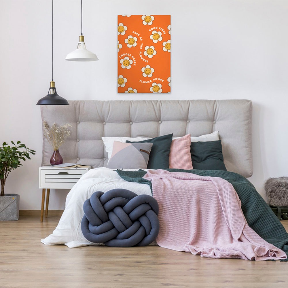 A.S. Création Leinwandbild »Flower Power4 - Wandbild Orange Gelb Keilrahmen günstig online kaufen