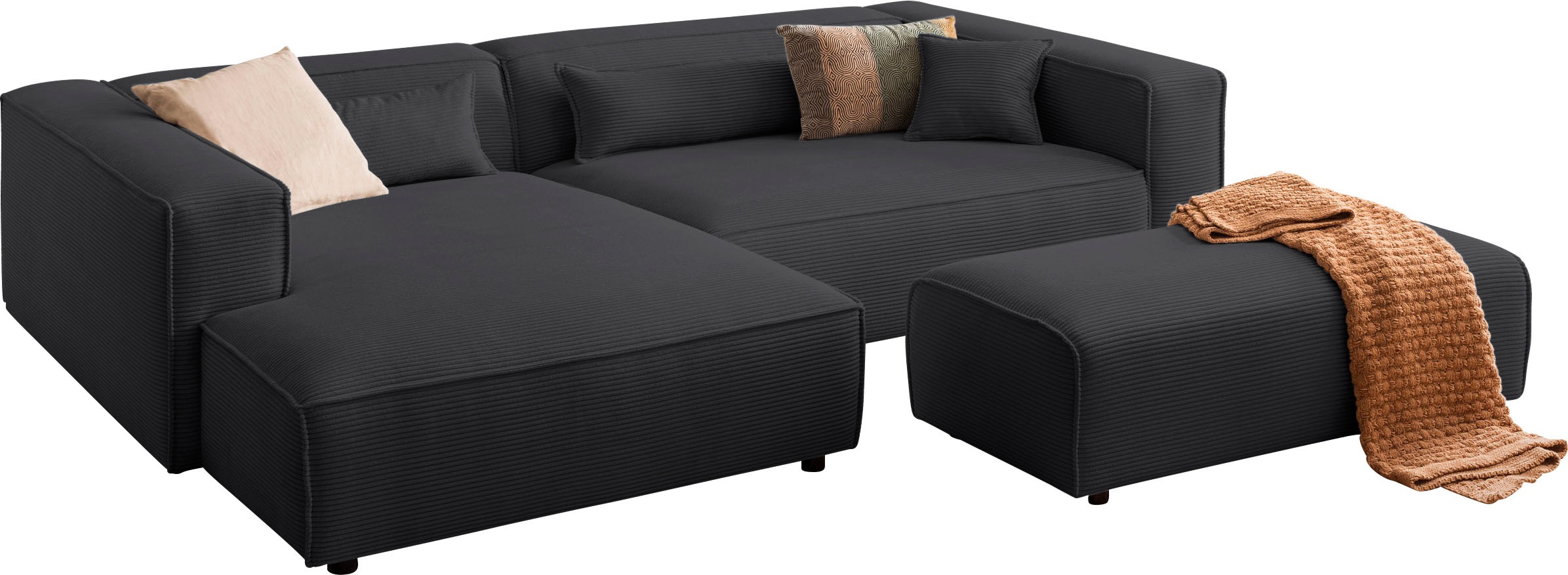 LeGer Home by Lena Gercke Ecksofa »PIARA XXL, L-Form, Schlaffunktion, Cord, günstig online kaufen