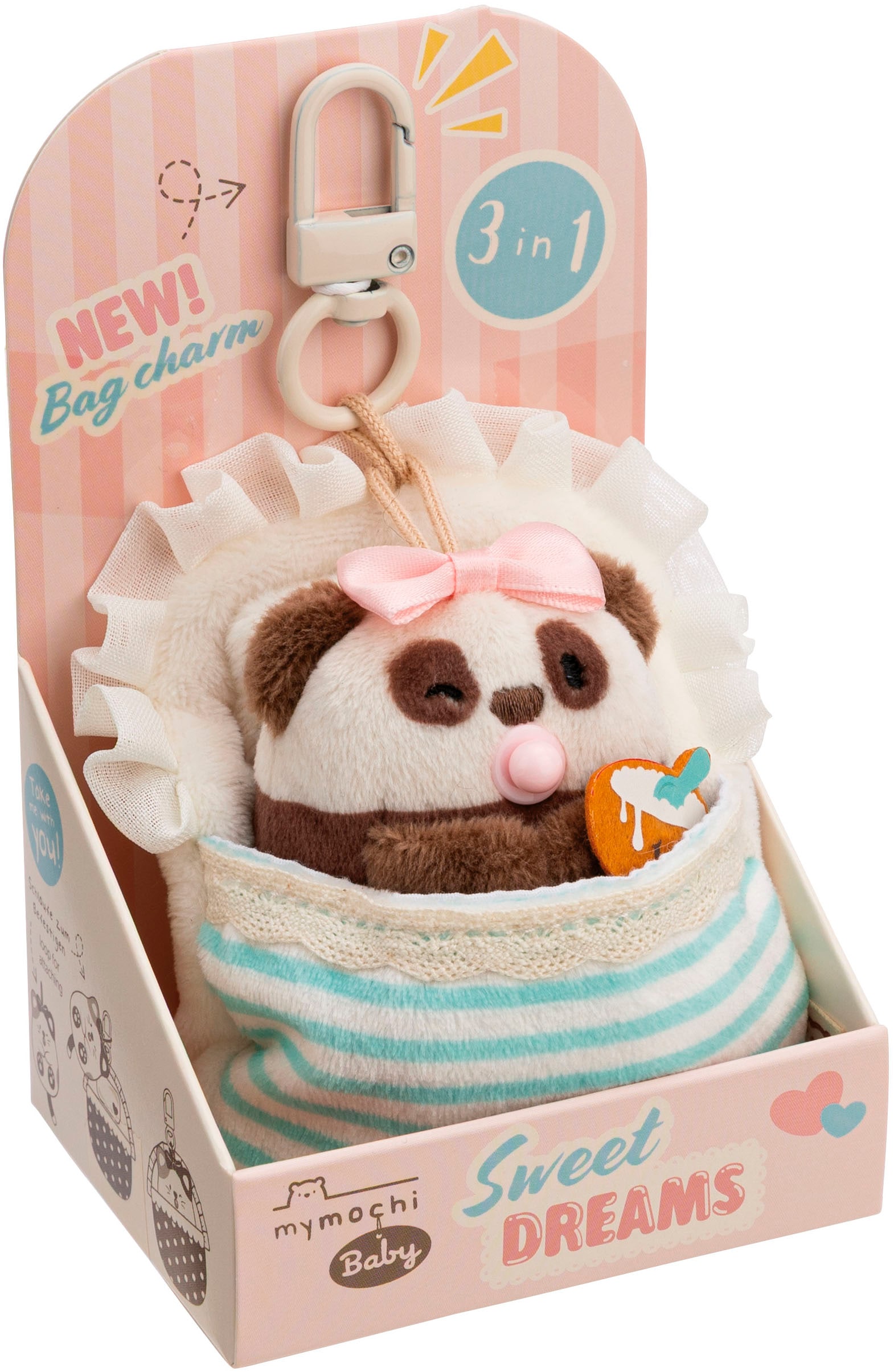 Nici Kuscheltier »mymochi, Set Panda Kono 7cm mit Breischale & Bettchen mit Karabiner« in Geschenkbox