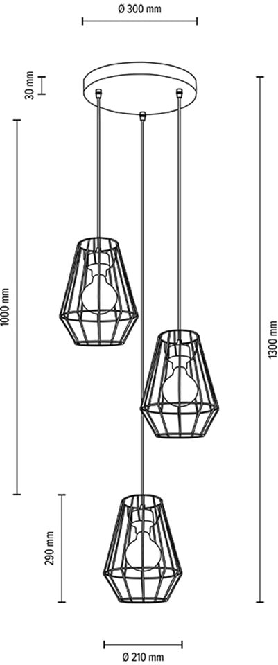BRITOP LIGHTING Hängeleuchte »Endorfina«, 3 flammig, Leuchtmittel E27 | ohne Leuchtmittel-Leuchtmittel wechselbar, Dekorative Leuchte aus Metall, passende LM E27 / exkl., Made in Europe