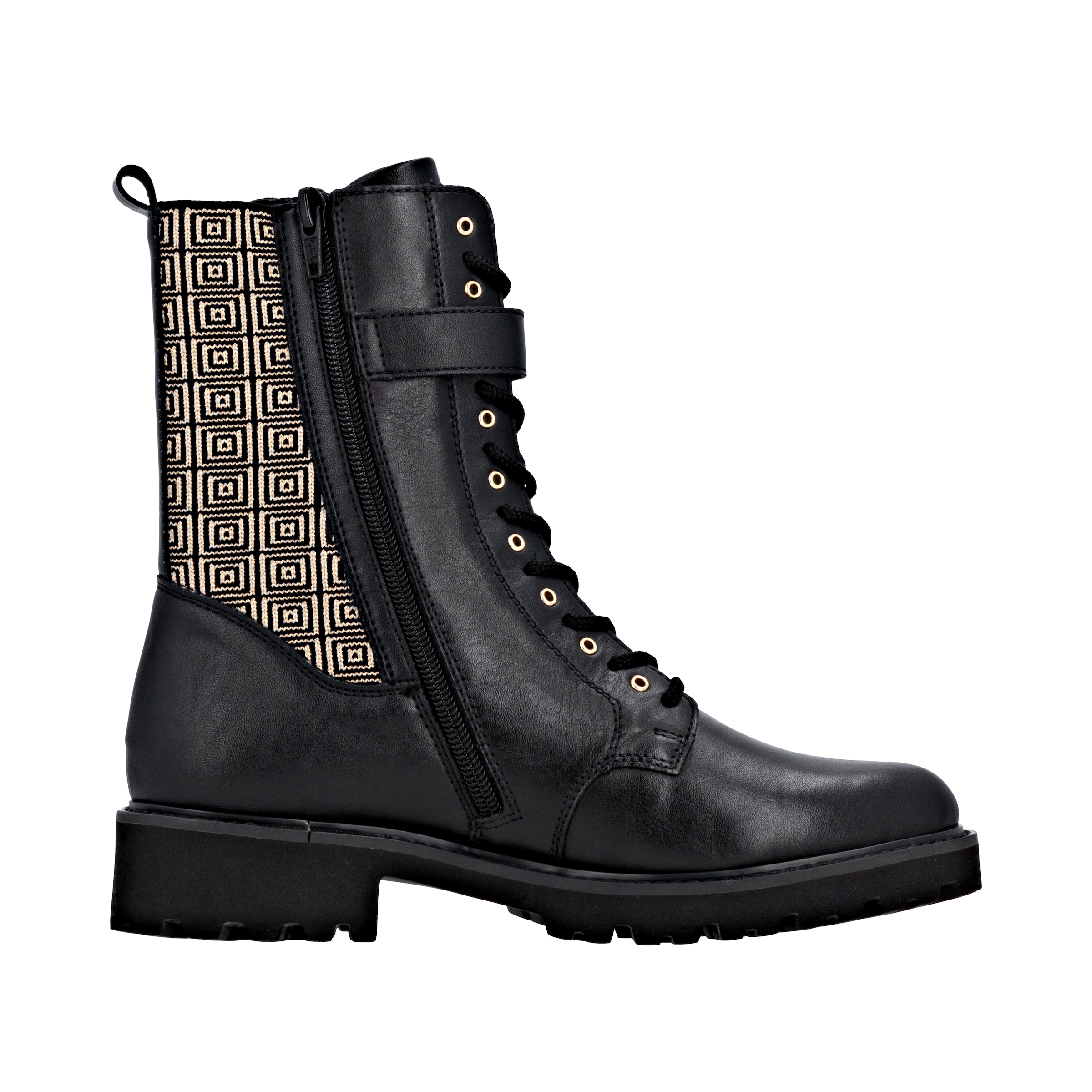 Remonte Schnürstiefelette, Schnürboots, Profilsohle, Blockabsatz, mit Innenreißverschluss