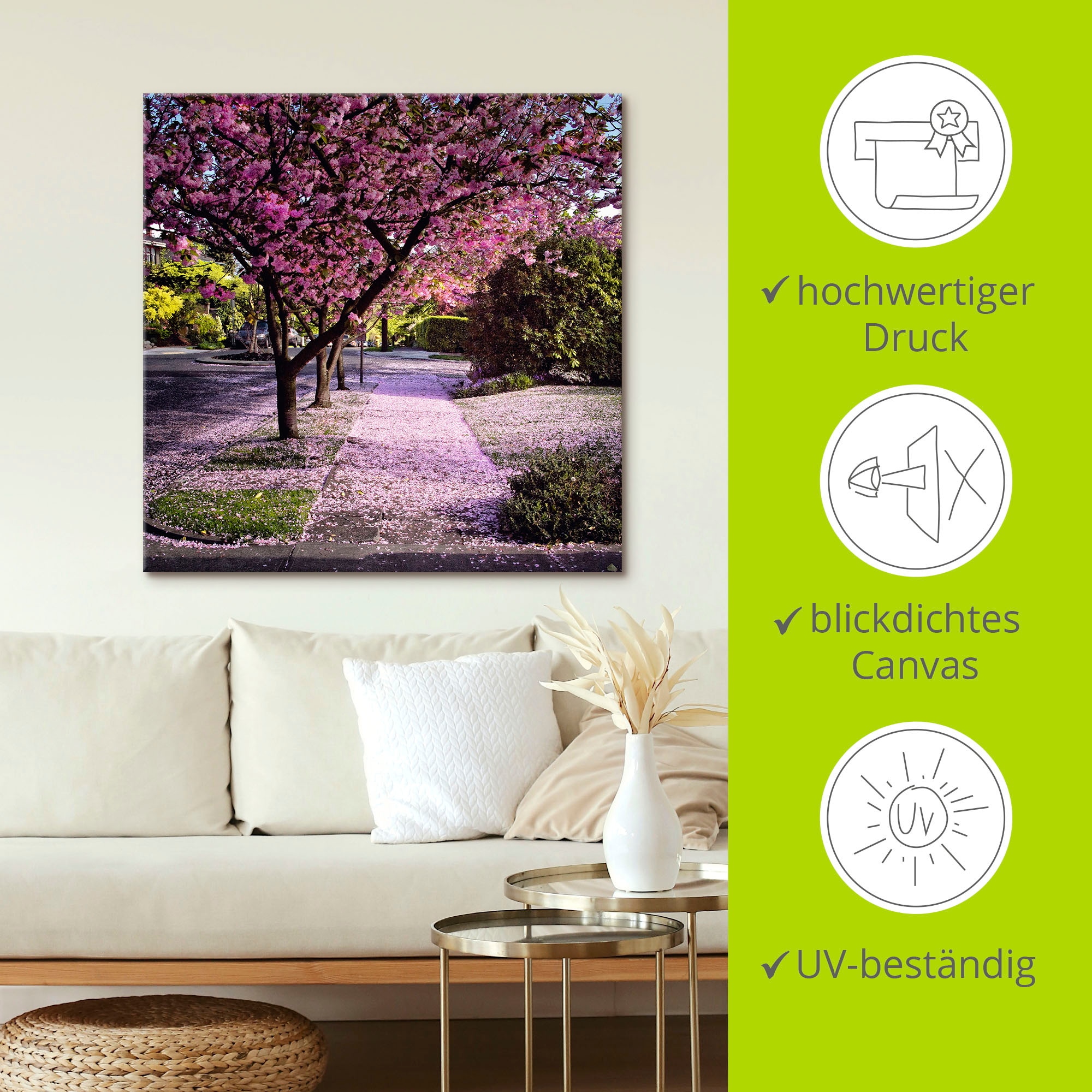 Artland Wandbild »Fallende Blütenblätter«, Bäume, (1 St.), als Alubild, Outdoorbild, Leinwandbild, Poster in verschied. Größen