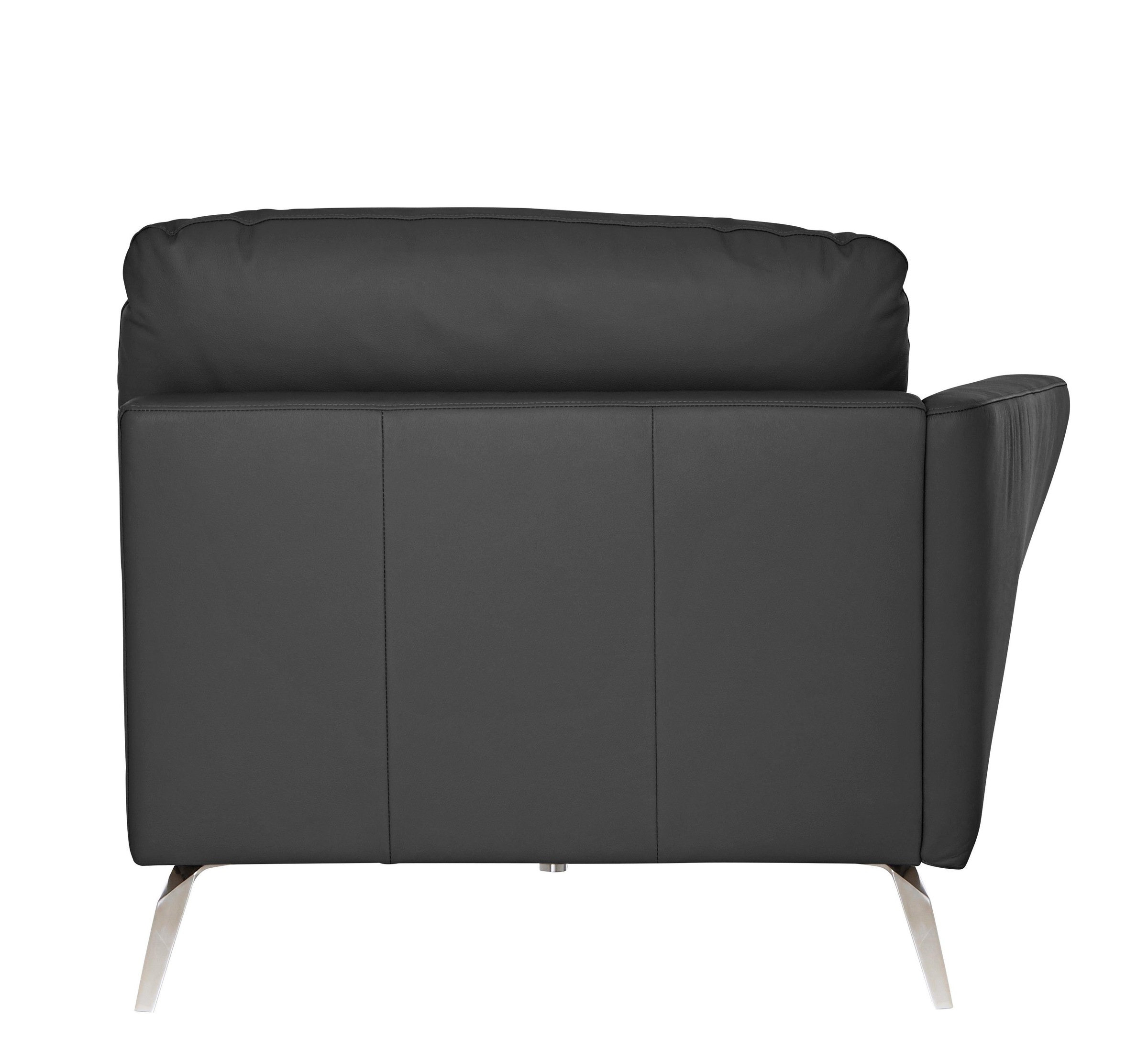 W.SCHILLIG Chaiselongue »softy«, mit dekorativer Heftung im Sitz, Füße Chrom glänzend
