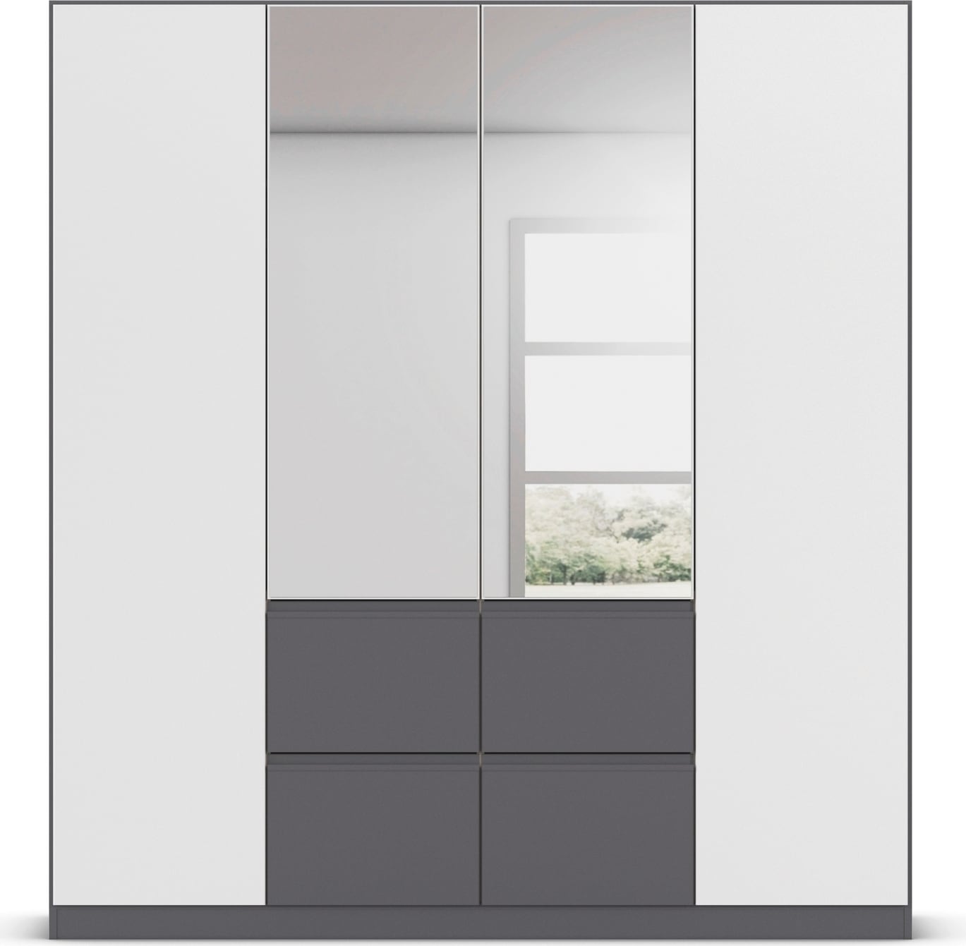 rauch Drehtürenschrank »Kleiderschrank Schrank Garderobe Wäscheschrank BRISTOL in 2 Breiten«, grifflose Front mit Push-to-Open Funktion in 2 Breiten MADE IN GERMANY