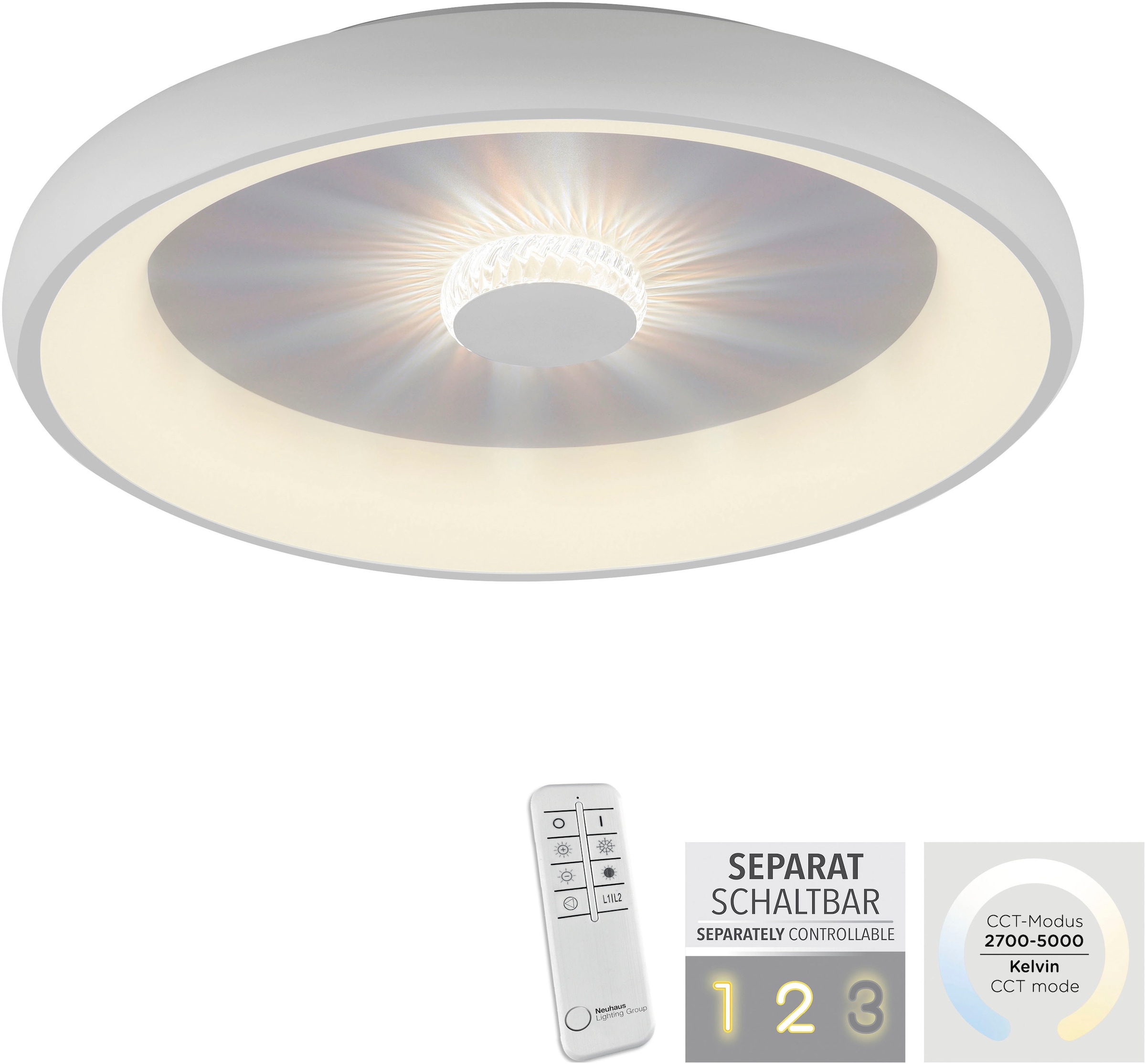 JUST LIGHT Deckenleuchte »VERTIGO«, 1 flammig, Leuchtmittel LED-Board | LED fest integriert