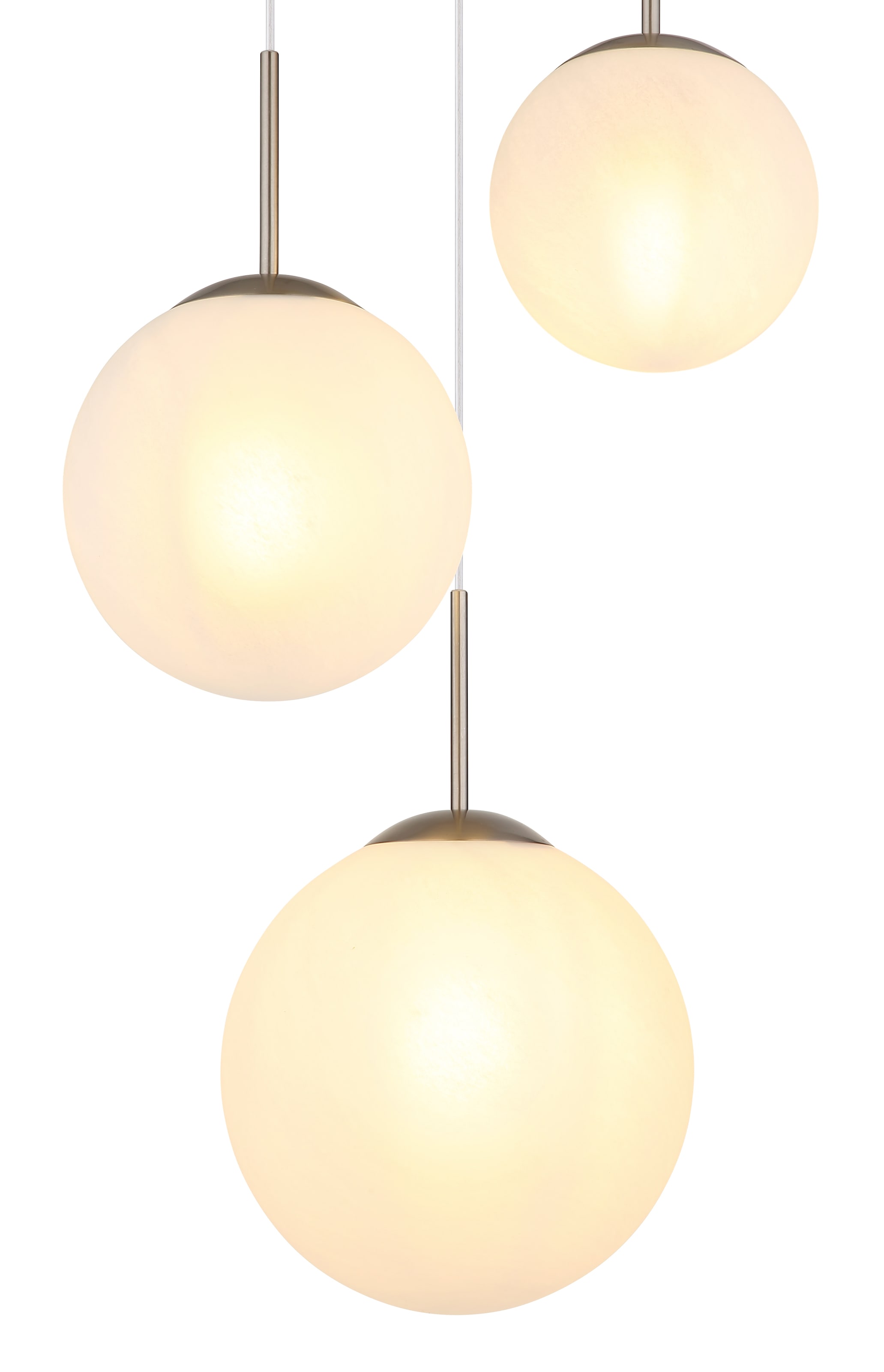 NOWA Pendelleuchte »KOP«, 3 flammig, Leuchtmittel E27 | ohne Leuchtmittel, Hängeleuchte, Hängeleuchte, Glaskugeln opal, alabaster Optik