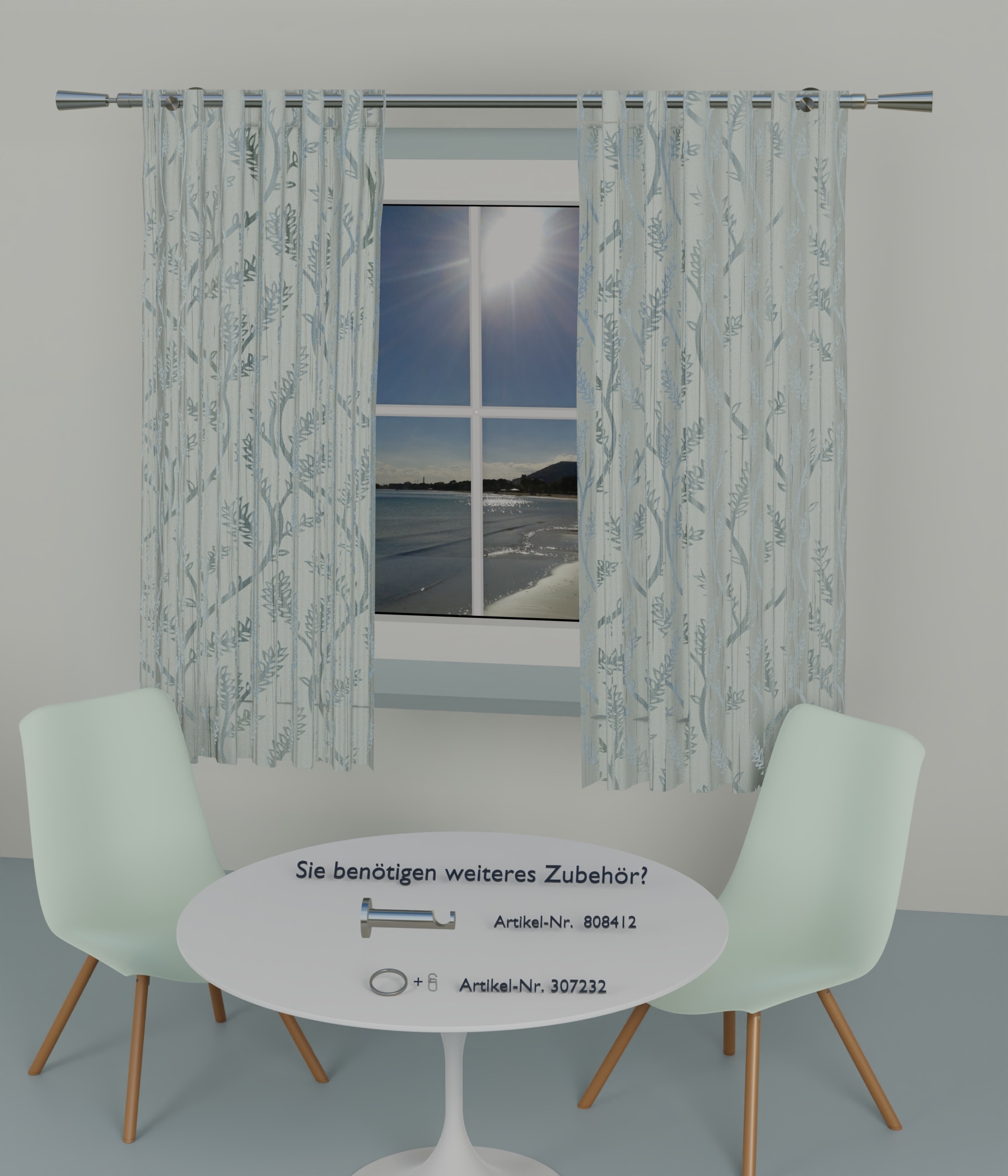 indeko Gardinenstange »Genf« Ø 16 mm 1 läufig-läufig Fixmaß Komplett-Set inkl. Ringen und Montagematerial