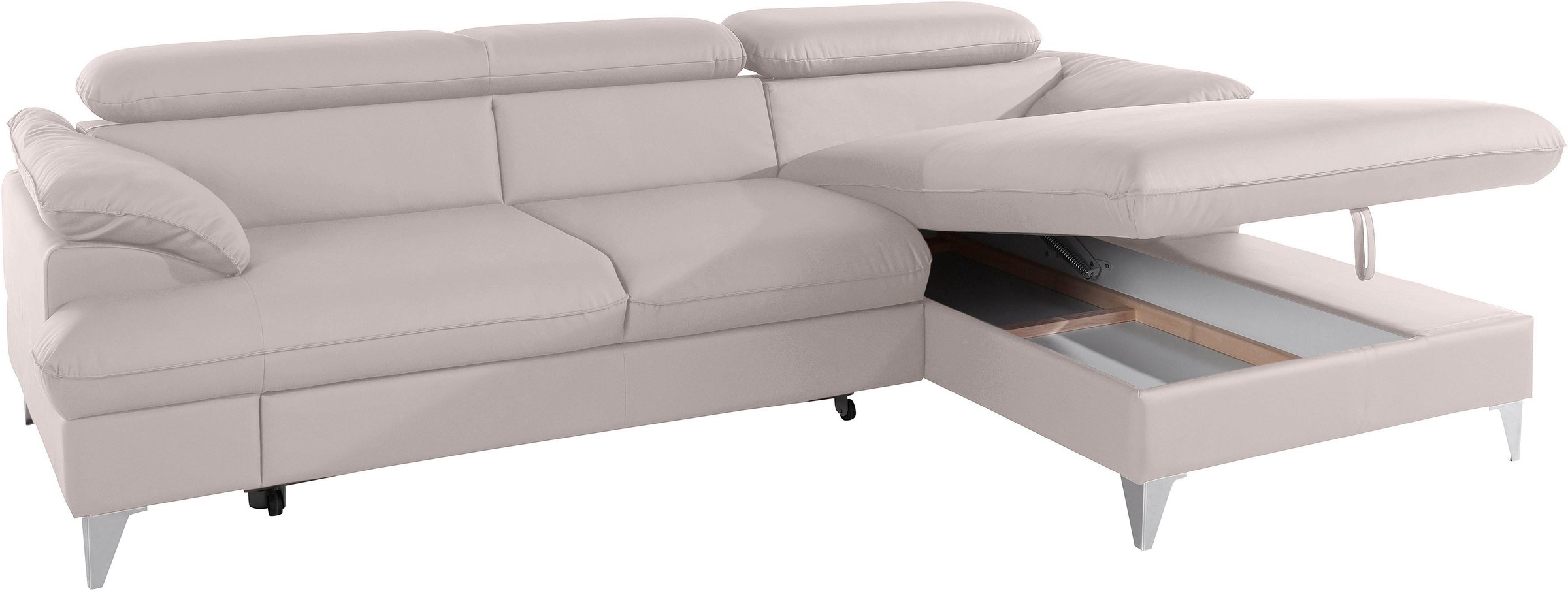 COTTA Ecksofa »Caluso L-Form«, mit Kopfteilverstellung, wahlweise mit Bettfunktion & Bettkasten