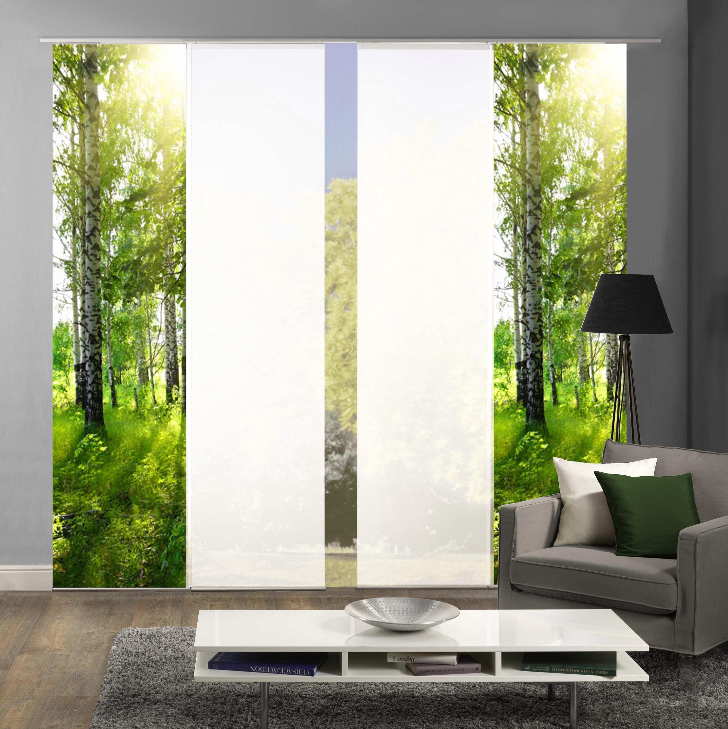 HOME WOHNIDEEN Schiebegardine »GALWAY« Klettband 4 Stk. tlg. HxB: 245x60, i günstig online kaufen