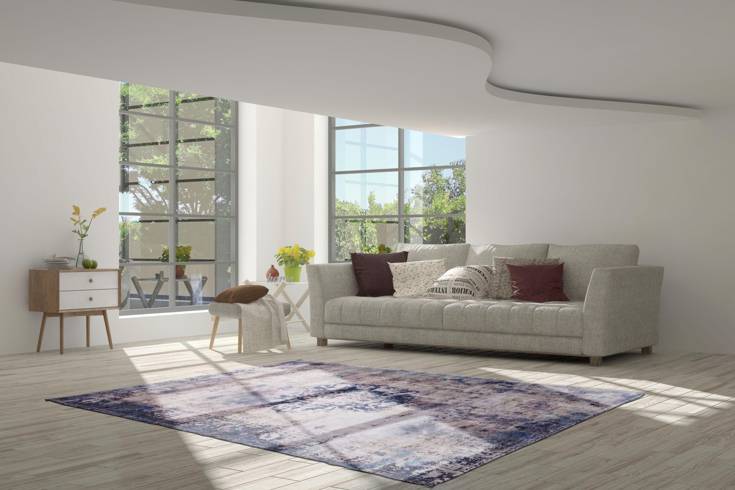 calo-deluxe Teppich »Layata 8034«, rechteckig, 9 mm Höhe, Kurzflor, Wohnzimmer