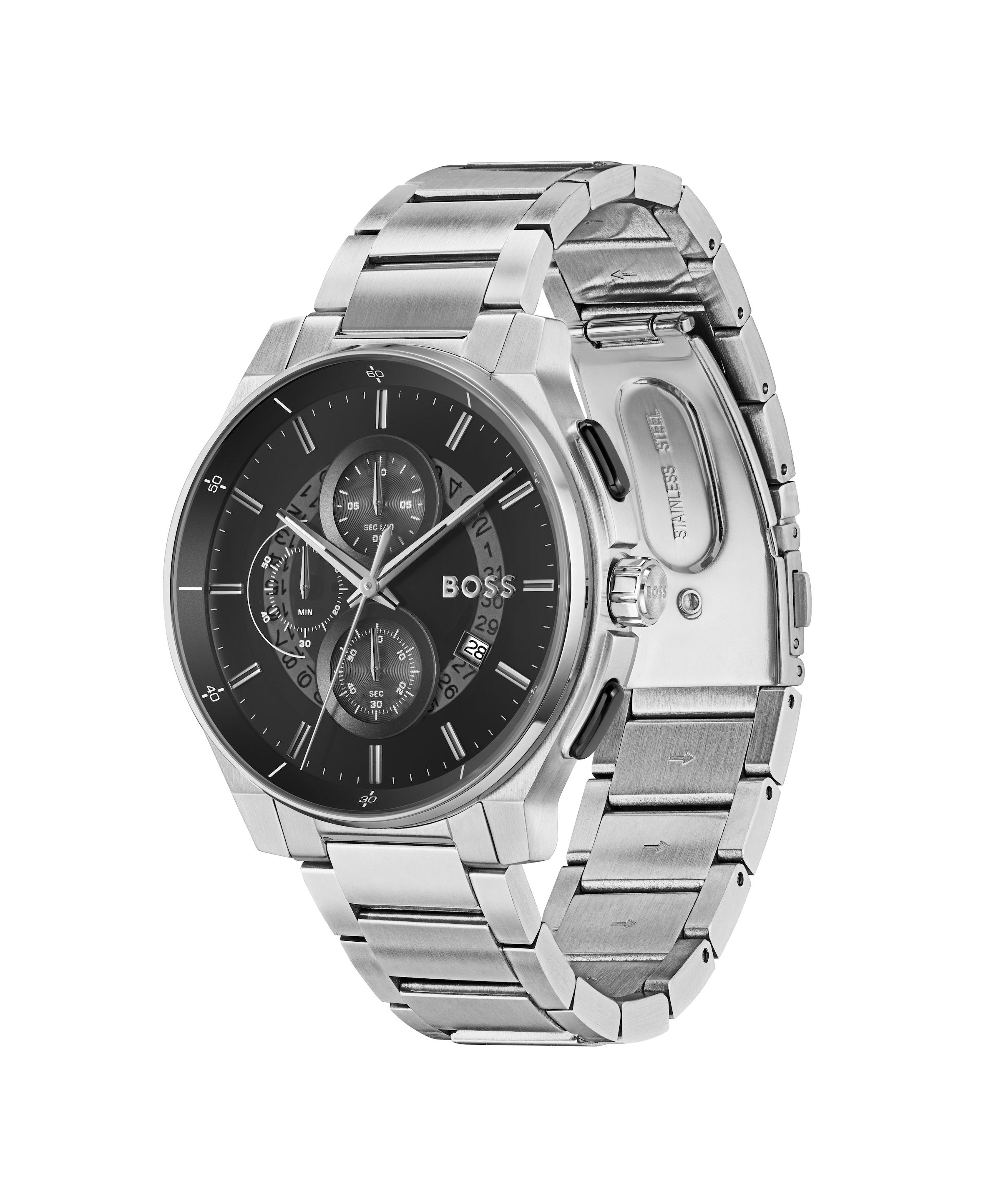 BOSS Chronograph »PEAK 2.0« Quarzuhr, Armbanduhr, Herrenuhr, Edelstahlarmband, analog, Tag