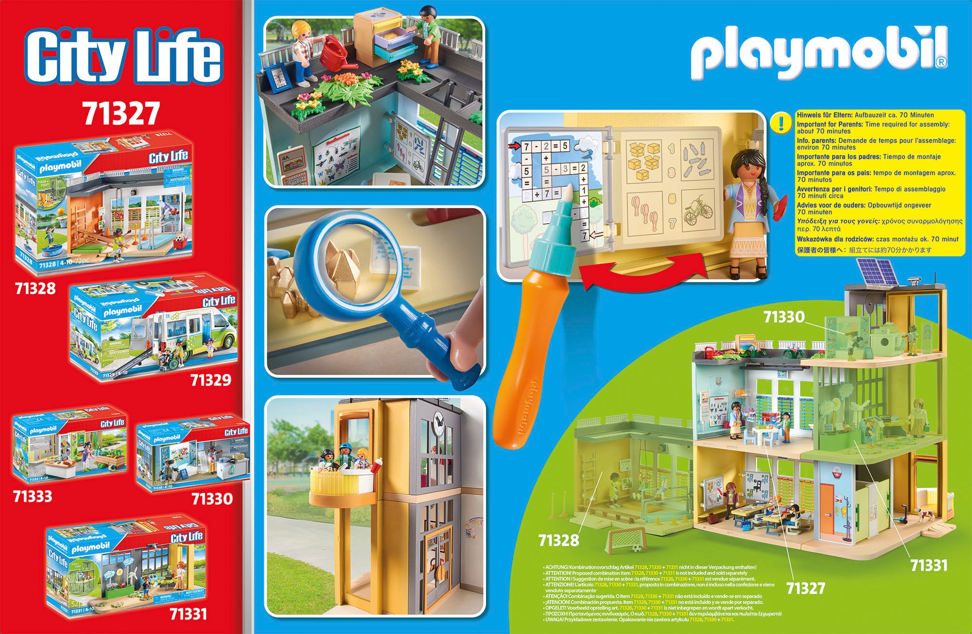 Playmobil® Konstruktions-Spielset »Große Schule (71327), My City Life«, (282 St.), Made in Germany