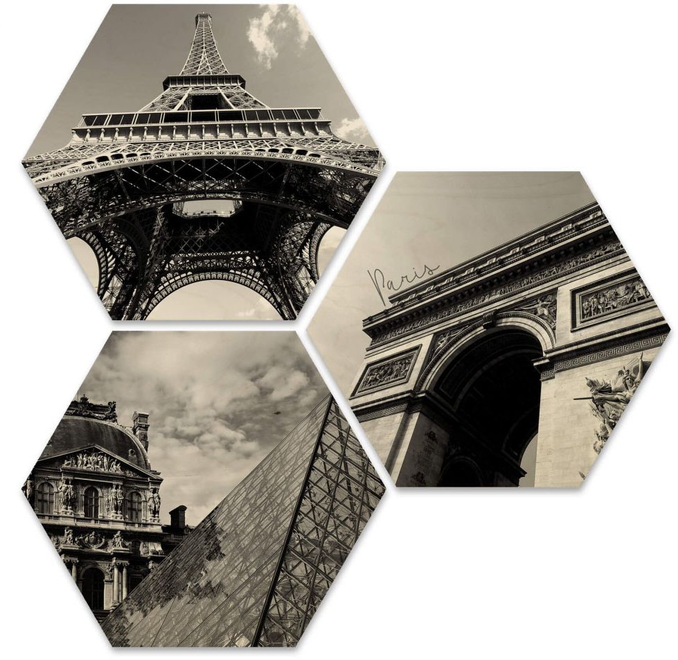 Wall-Art 3 »Impression Collage«, Mehrteilige Raten St.) Paris Stadt auf kaufen Bilder (Set,