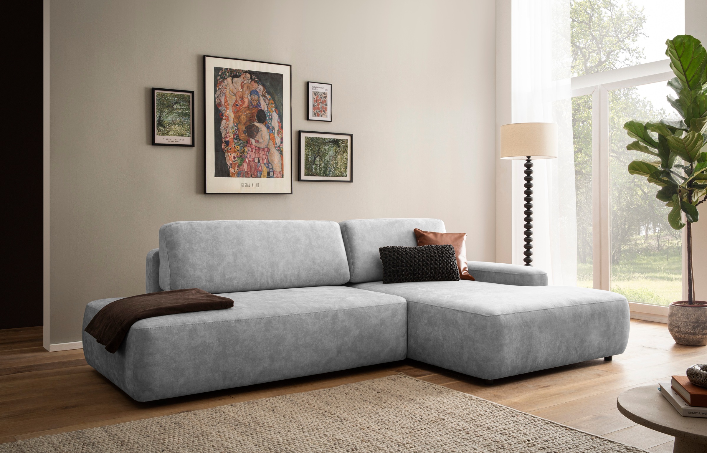 INOSIGN Ecksofa »TORGE, Schlafsofa Cord, Samtvelours u. Strukur fein, Couch günstig online kaufen