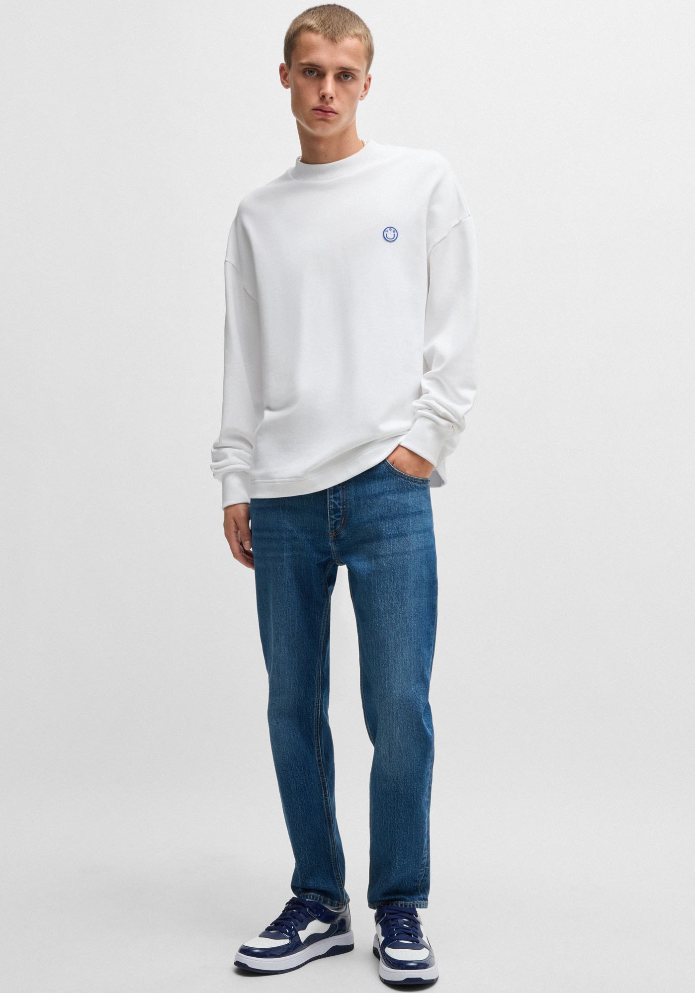 HUGO Blue Tapered-fit-Jeans »Brody«, mit Stone-washed-Finish