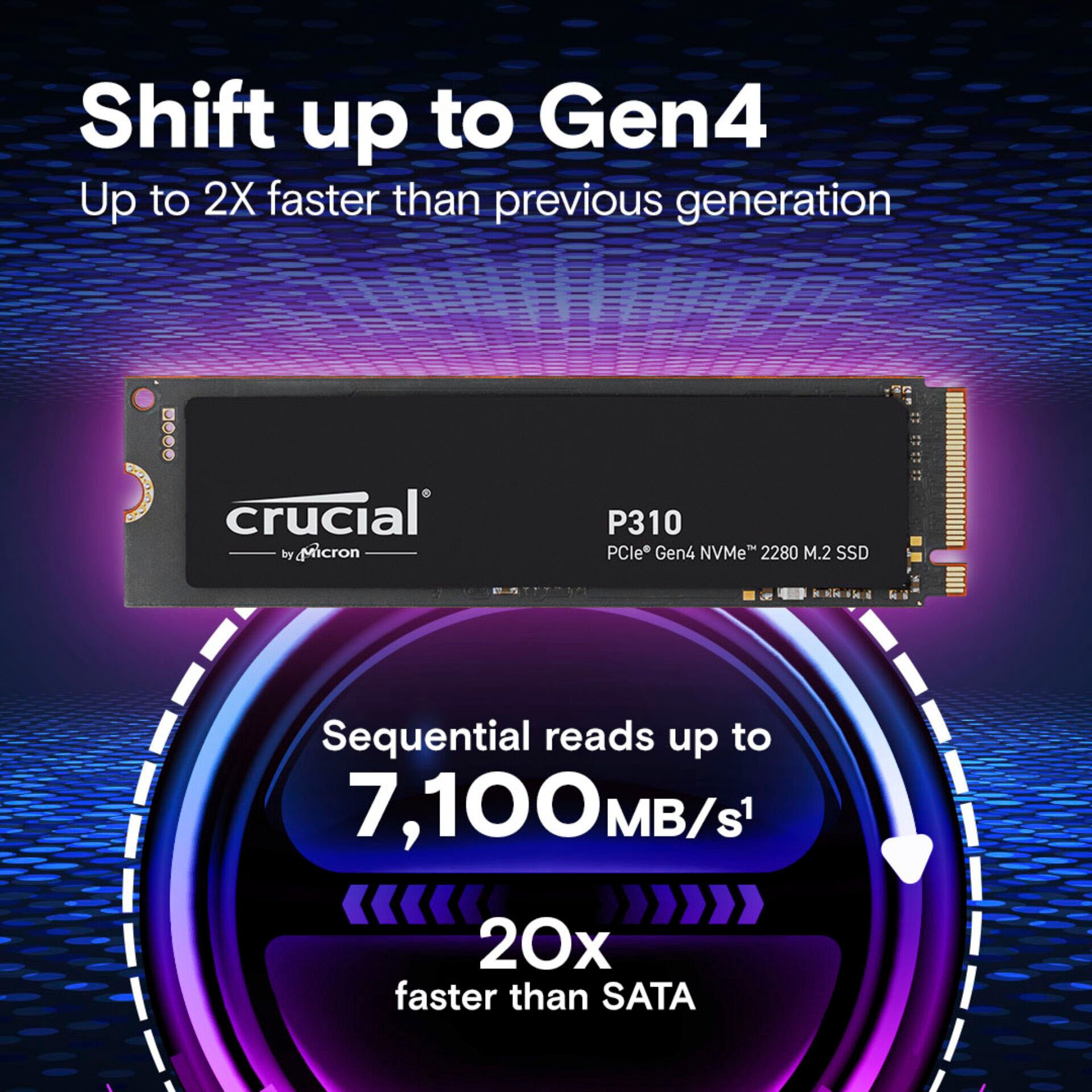 Crucial SSD-Festplatte »P310 Gen4 2280 1TB« 1000 GB Anschluss M.2 (2880)