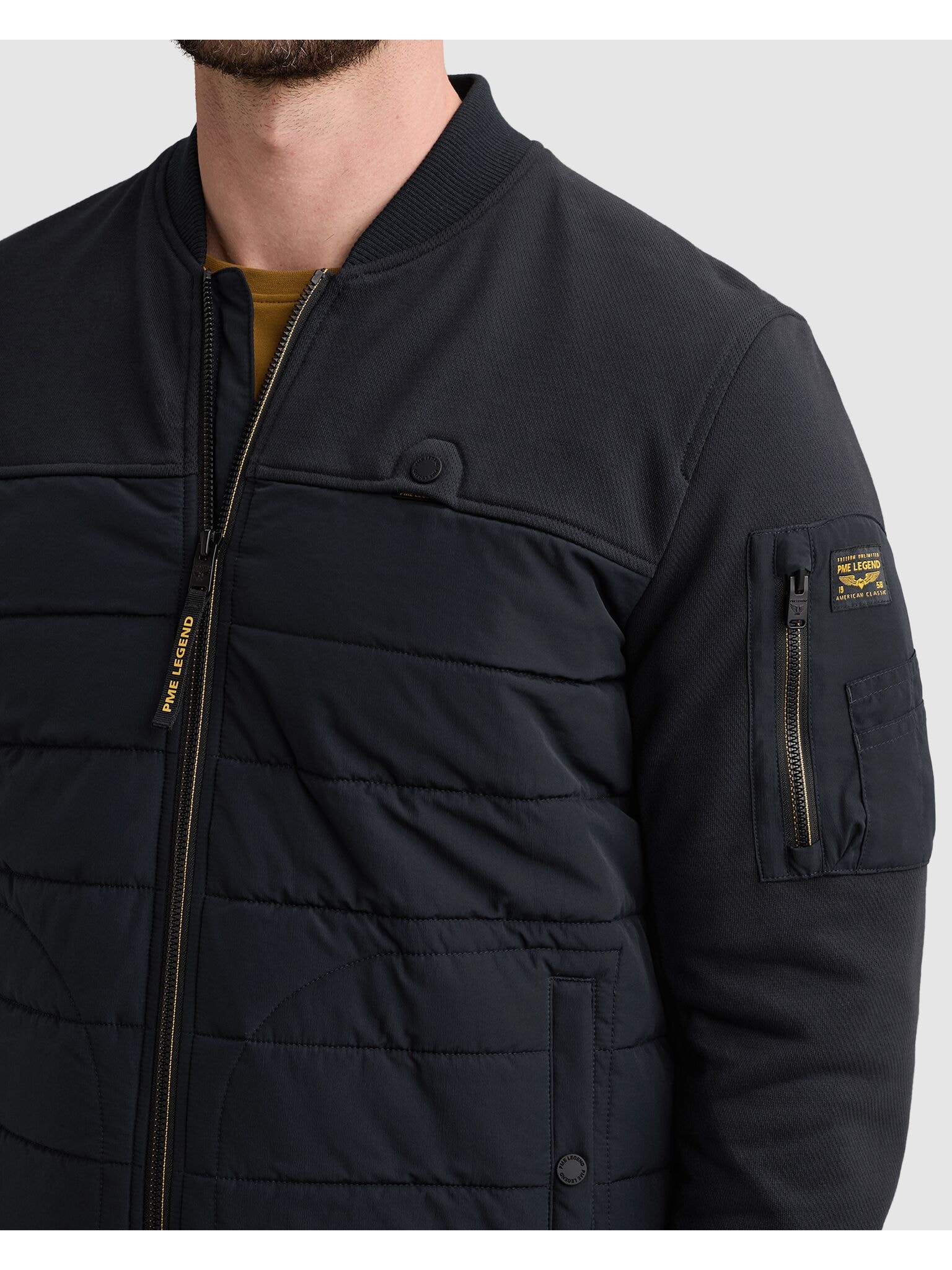PME LEGEND Bomberjacke in gesteppter Optik, mit Reißverschluss