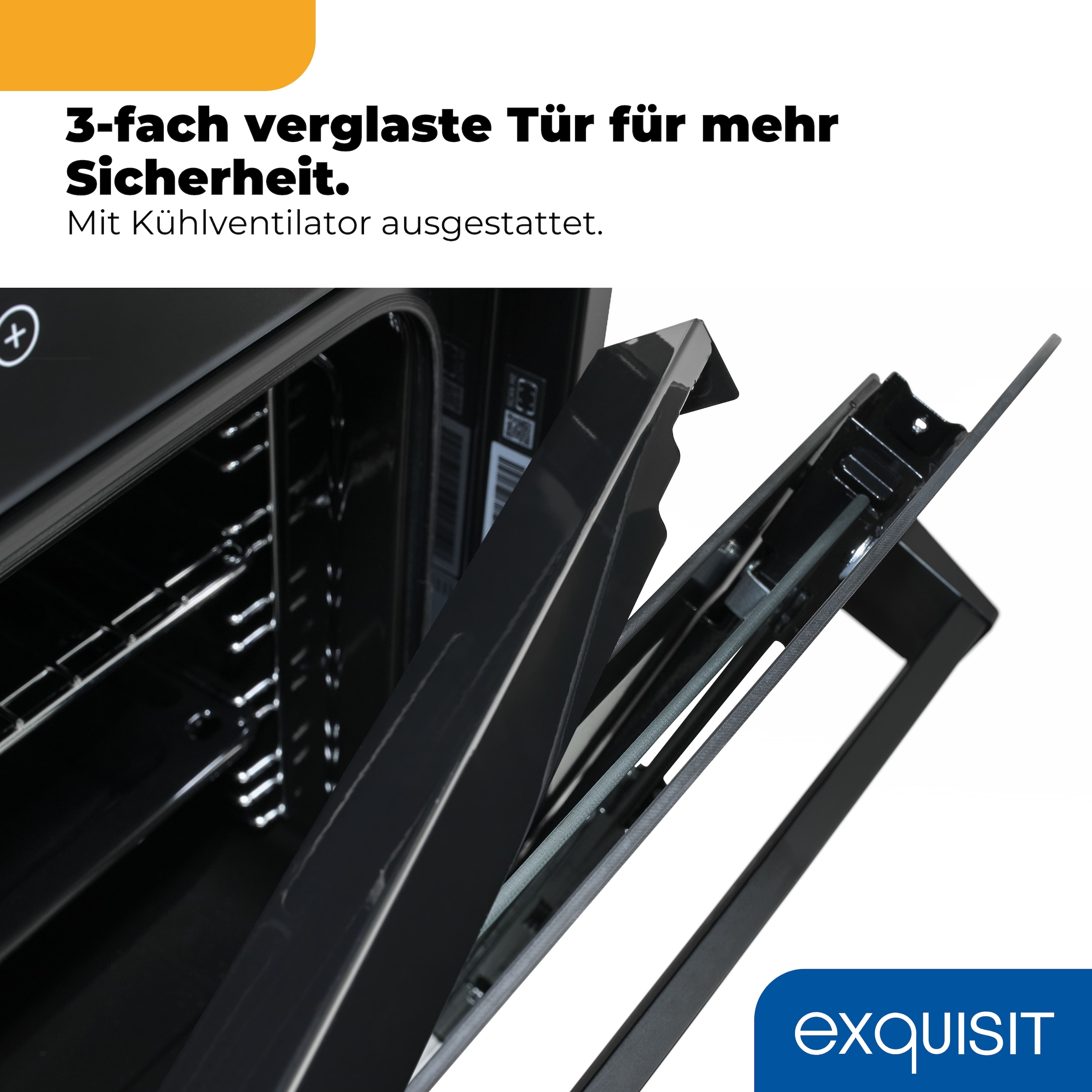 exquisit Backofen-Set »EHE367-HBZ-120 mattschwarz« Backofen | Glaskeramikkochfeld, 2 Stk. tlg. Vielseitiger Grill und 4-Zonen-Glaskeramikkochfeld – einfach & sicher!