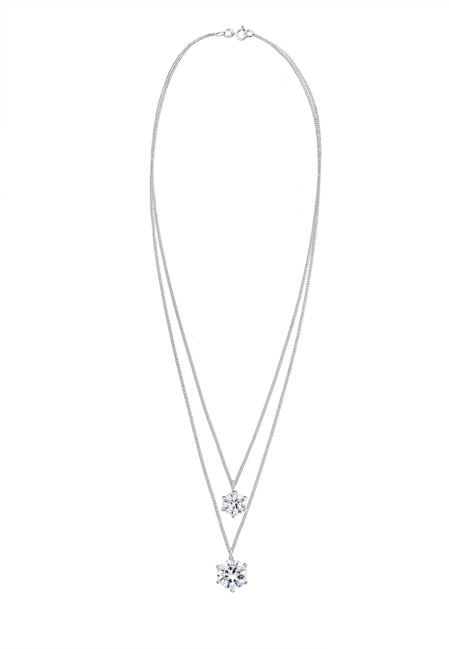 Elli Gliederkette »Layer Kristalle rund 925 Silber«