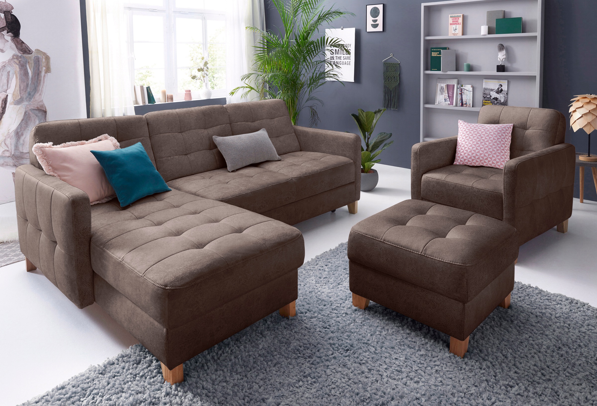exxpo - sofa fashion Hocker »Elio bequemer Sitzkomfort und aufwendiger Detailverarbeitung«, mit Staufach unter der Sitzfläche