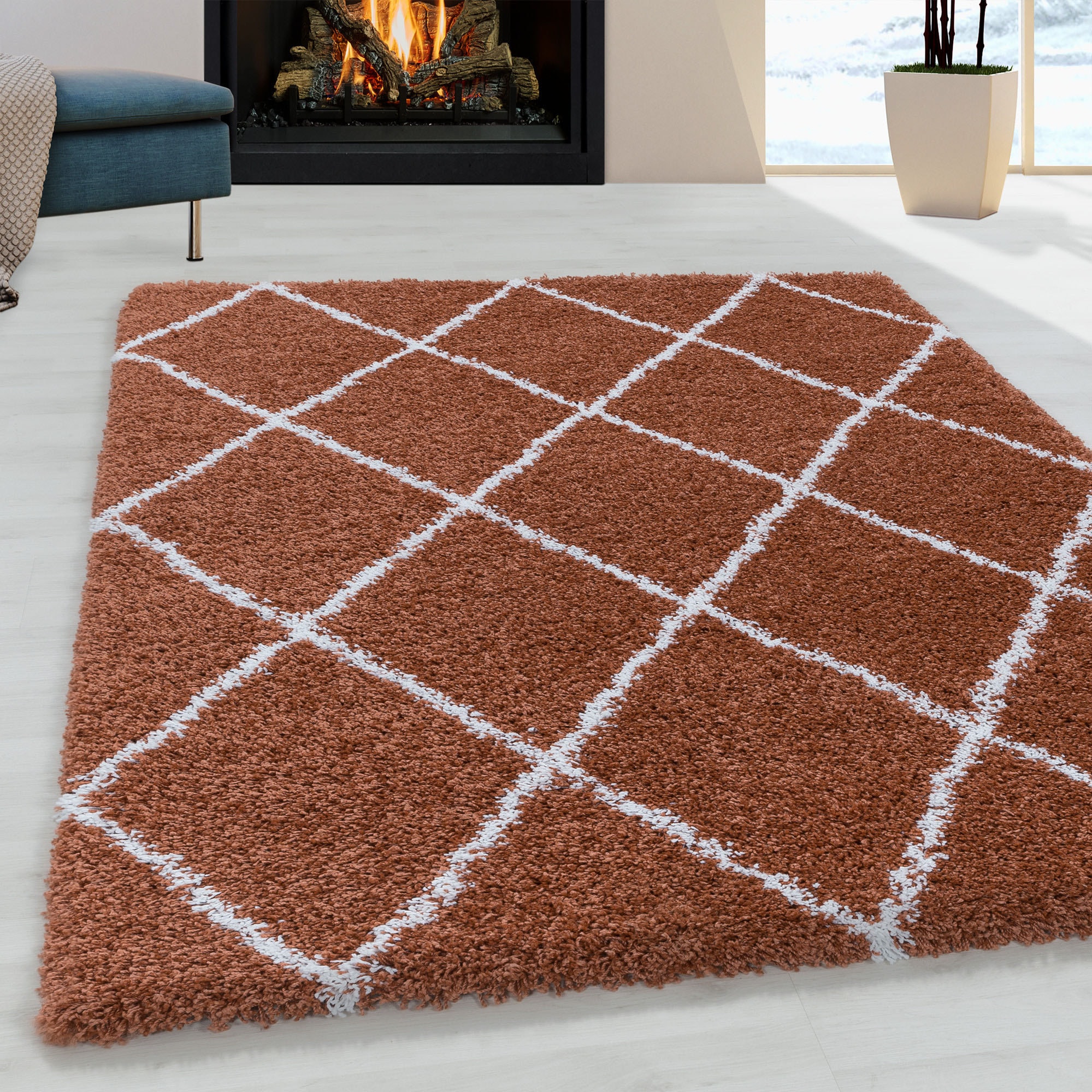 Ayyildiz Teppiche Hochflor-Teppich »ALVOR 3401«, rechteckig, 50 mm Höhe, Sh günstig online kaufen