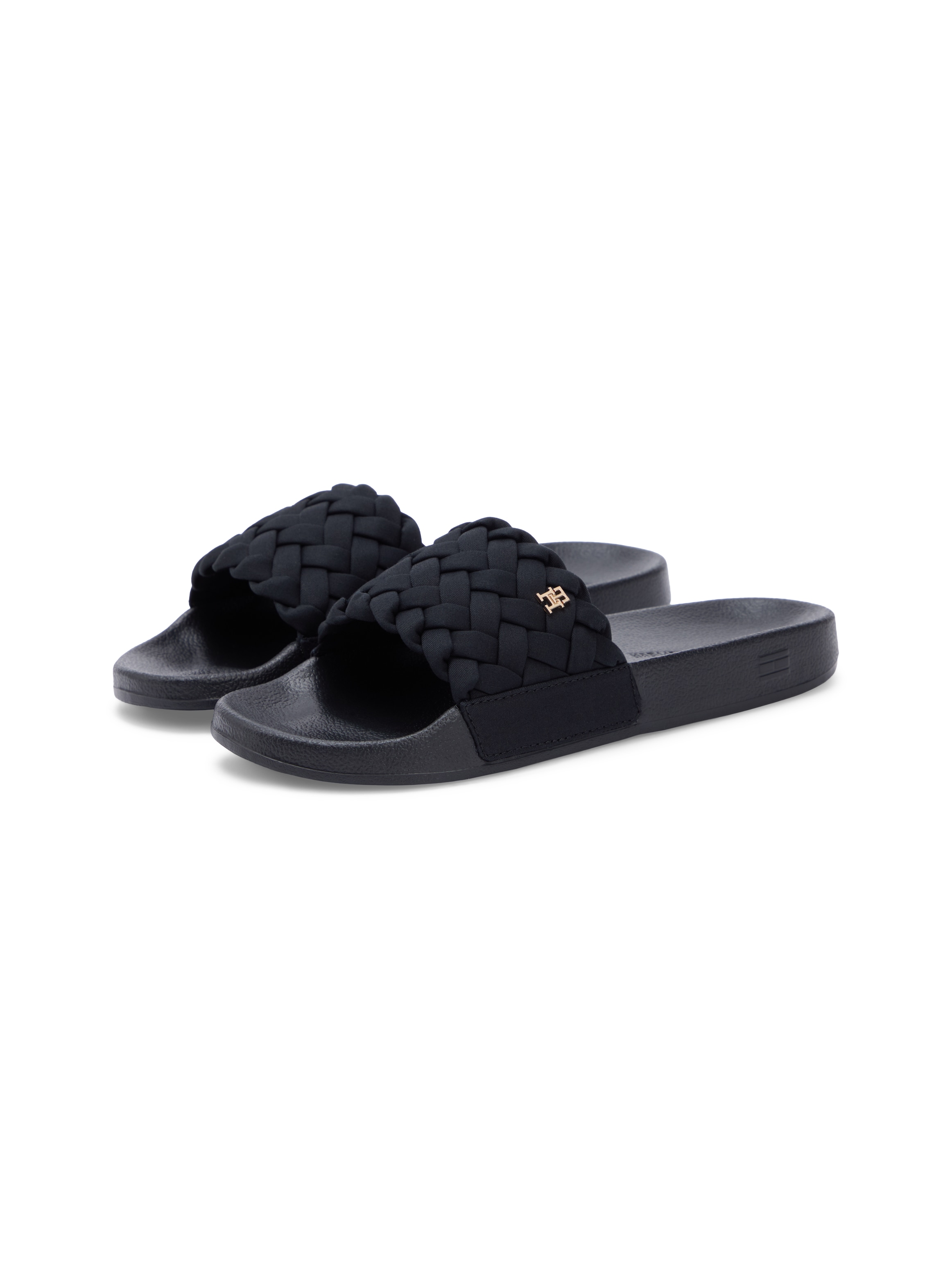 Tommy Hilfiger Pantolette »TH BRAIDED POOL SLIDE«  Plateau, Sommerschuh, Strandschuh mit geflochtener Bandage