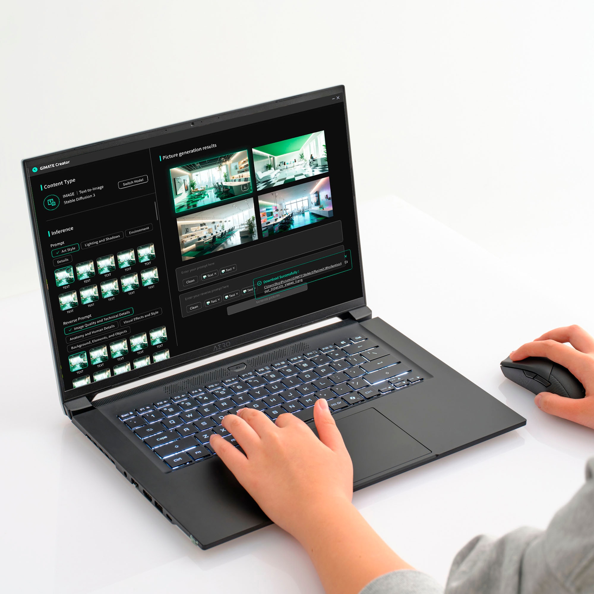 Gigabyte Gaming-Notebook »AERO X16 1VH93DEC64AH«, 40,6 cm, / 16 Zoll, AMD, Ryzen™ AI 7, GeForce RTX 5060, 1000 GB SSD