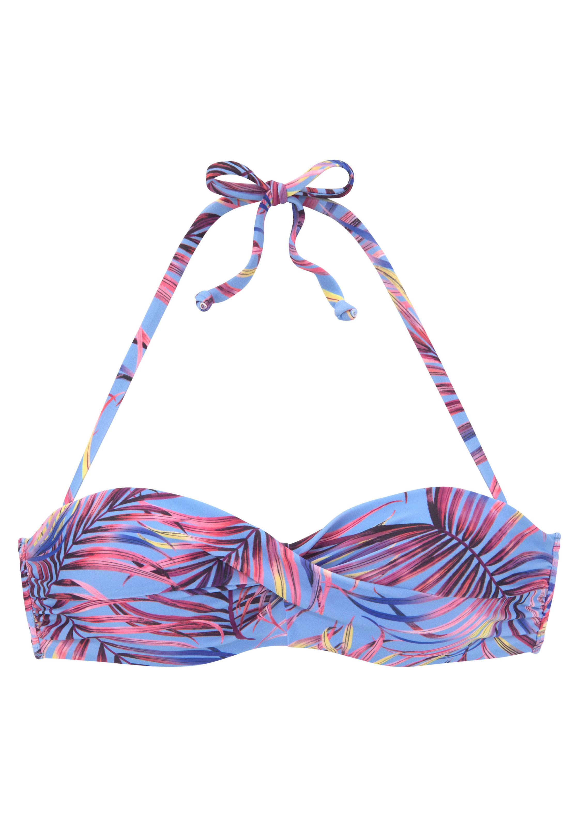 LASCANA Bügel-Bandeau-Bikini-Top »Breese«, im tropischen Design