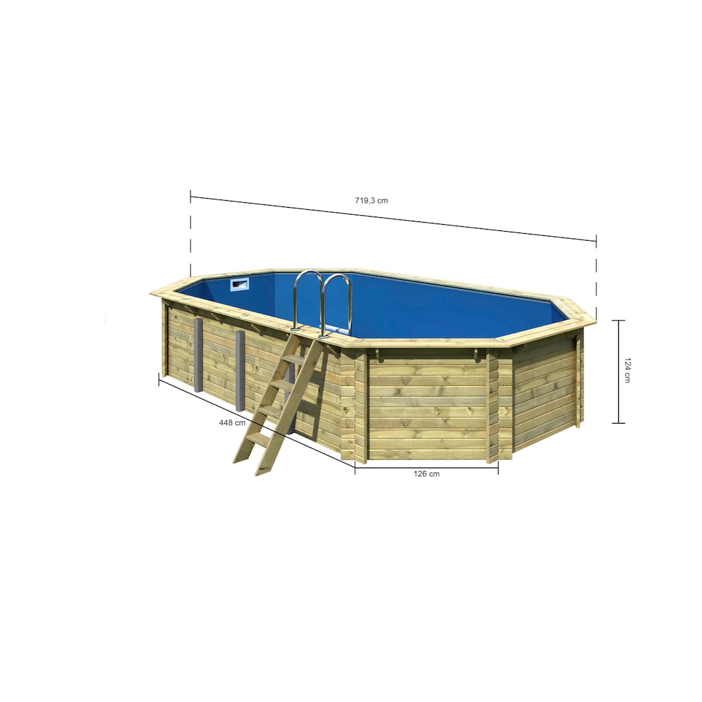 Karibu Pool »SEVILLA Set A«, BxLxH: 700x400x124 cm
