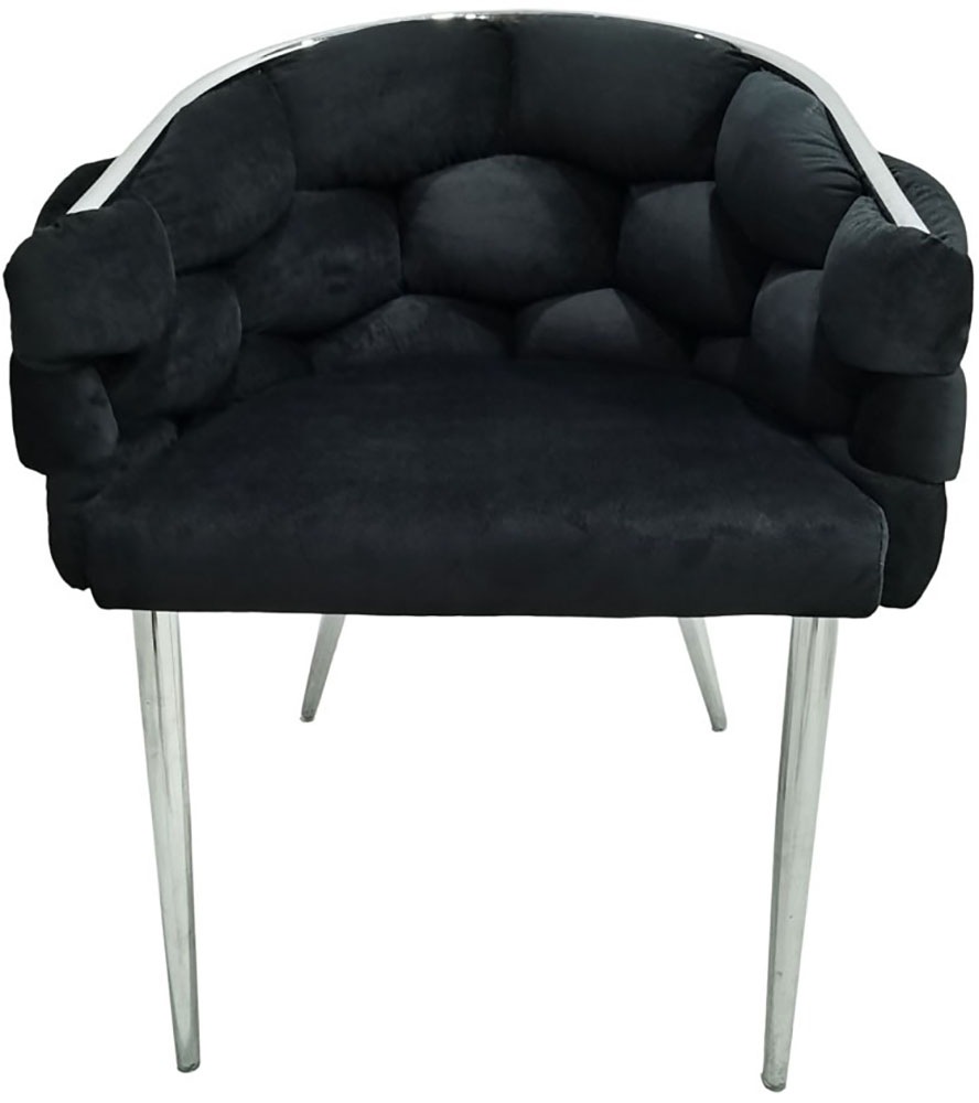 Kayoom Polsterstuhl »Stuhl Grace 125 2er-Set, Gestell aus Eisen, bequem gepolstert«, (Set), 2 St., Graziöses Design, absolutes Eye-Catcher, geflochtener Rücken
