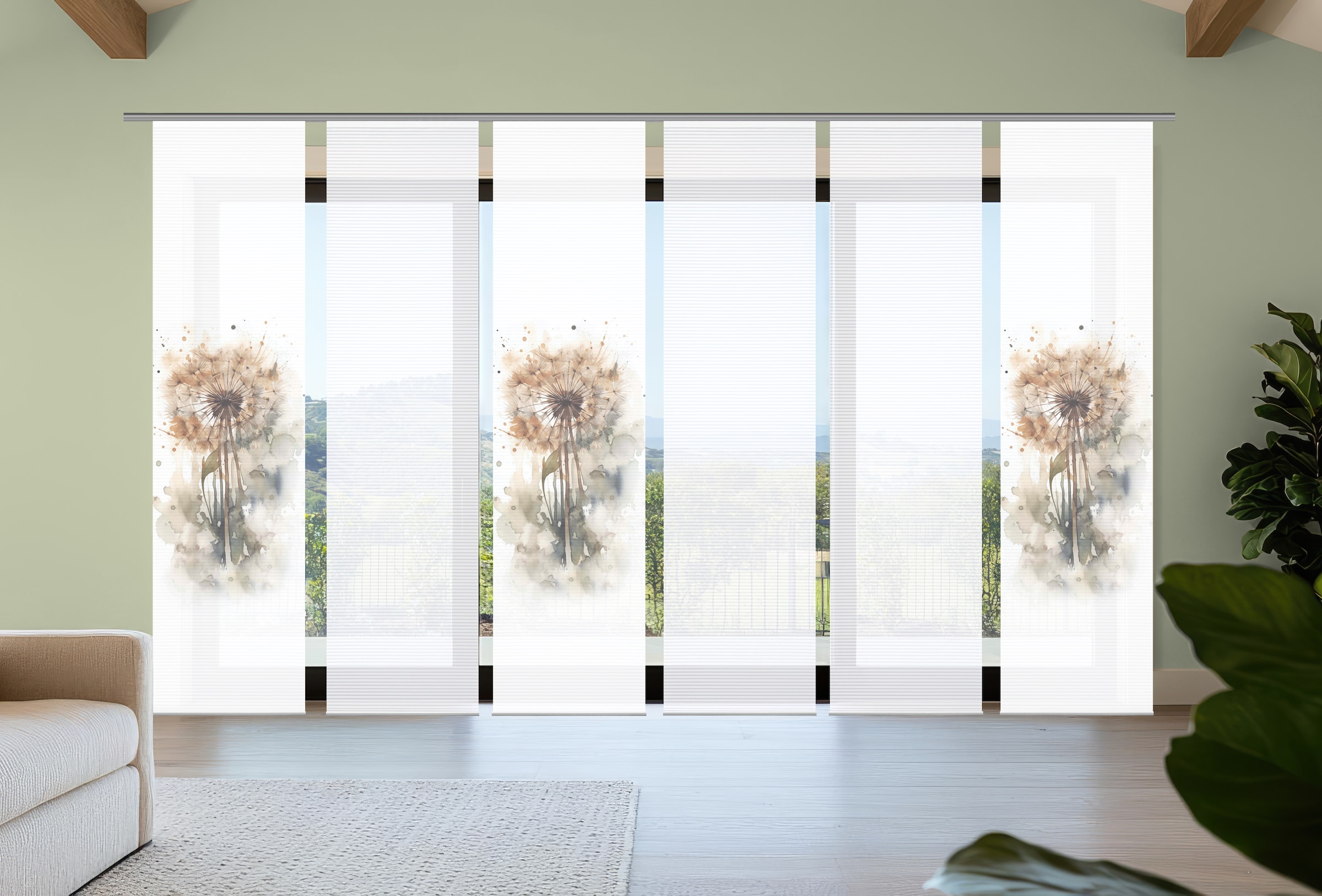 HOME in green Schiebegardine »AMARANDE« Paneelwagen 6 Stk. tlg. Bambusoptik günstig online kaufen