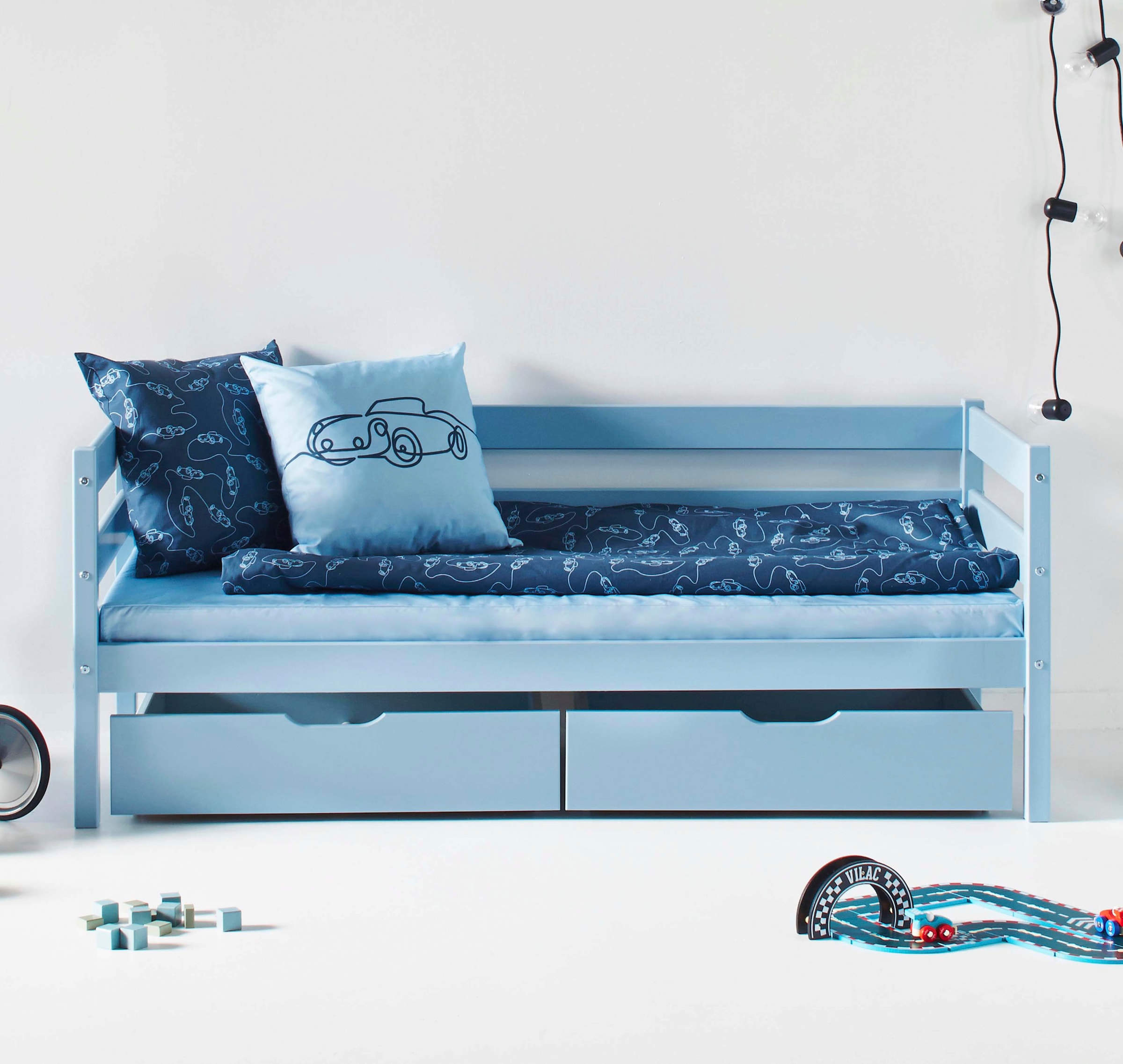 Hoppekids Einzelbett »ECO Comfort Kinderbett, Kiefer Massivholz, Jugendbett inkl. Rollrost«, 70x160 cm, wahlweise in verschieden Farben/ Matratze/ Absturzsicherung