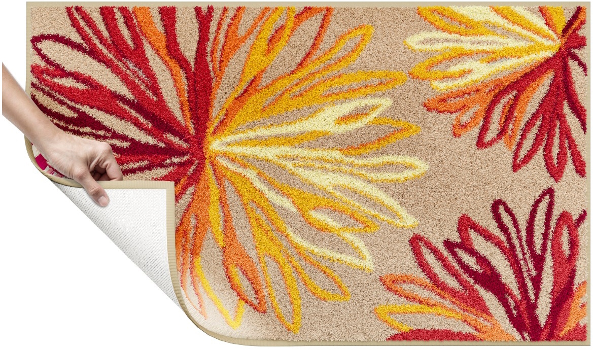 Grund Badematte »Art« Höhe 20 mm rutschhemmend beschichtet fußbodenheizungsgeeignet florales Muster, elegante Badematte