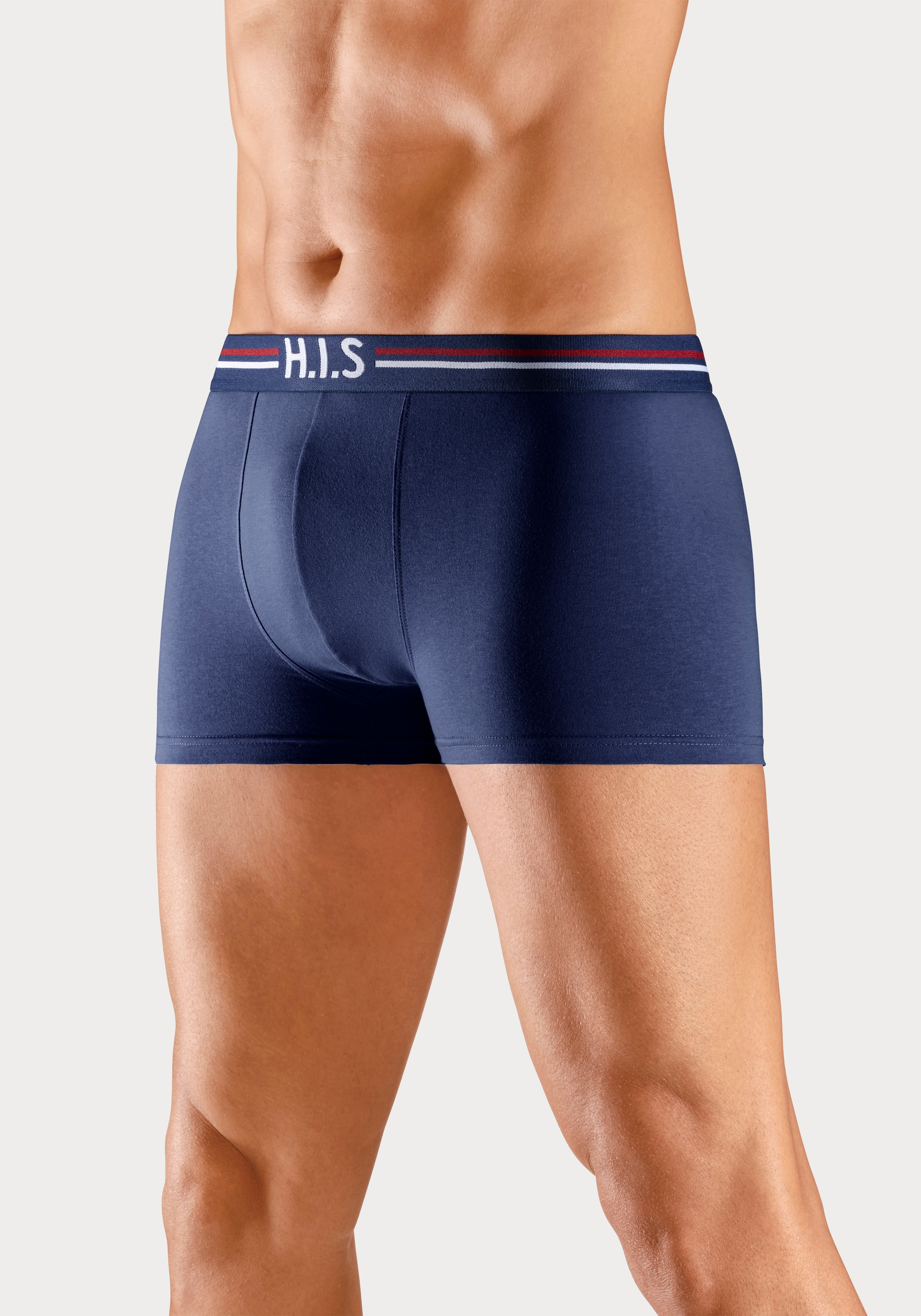 H.I.S Boxer »Boxershorts für Herren«, (Packung, 5 St.), mit Streifen und Markenlogo im Bund